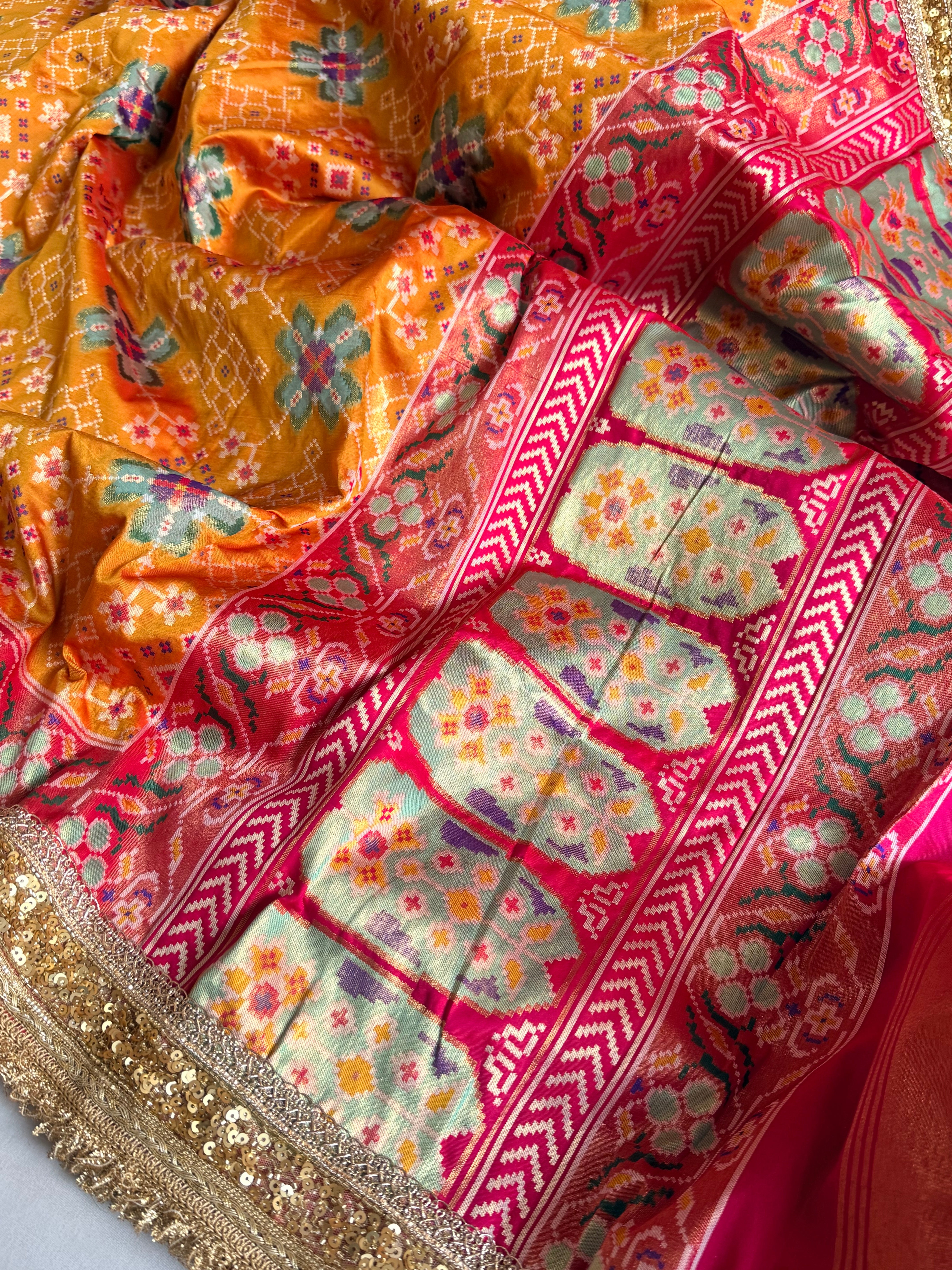 Banarasi patola weaving silk meenakari weaving saree