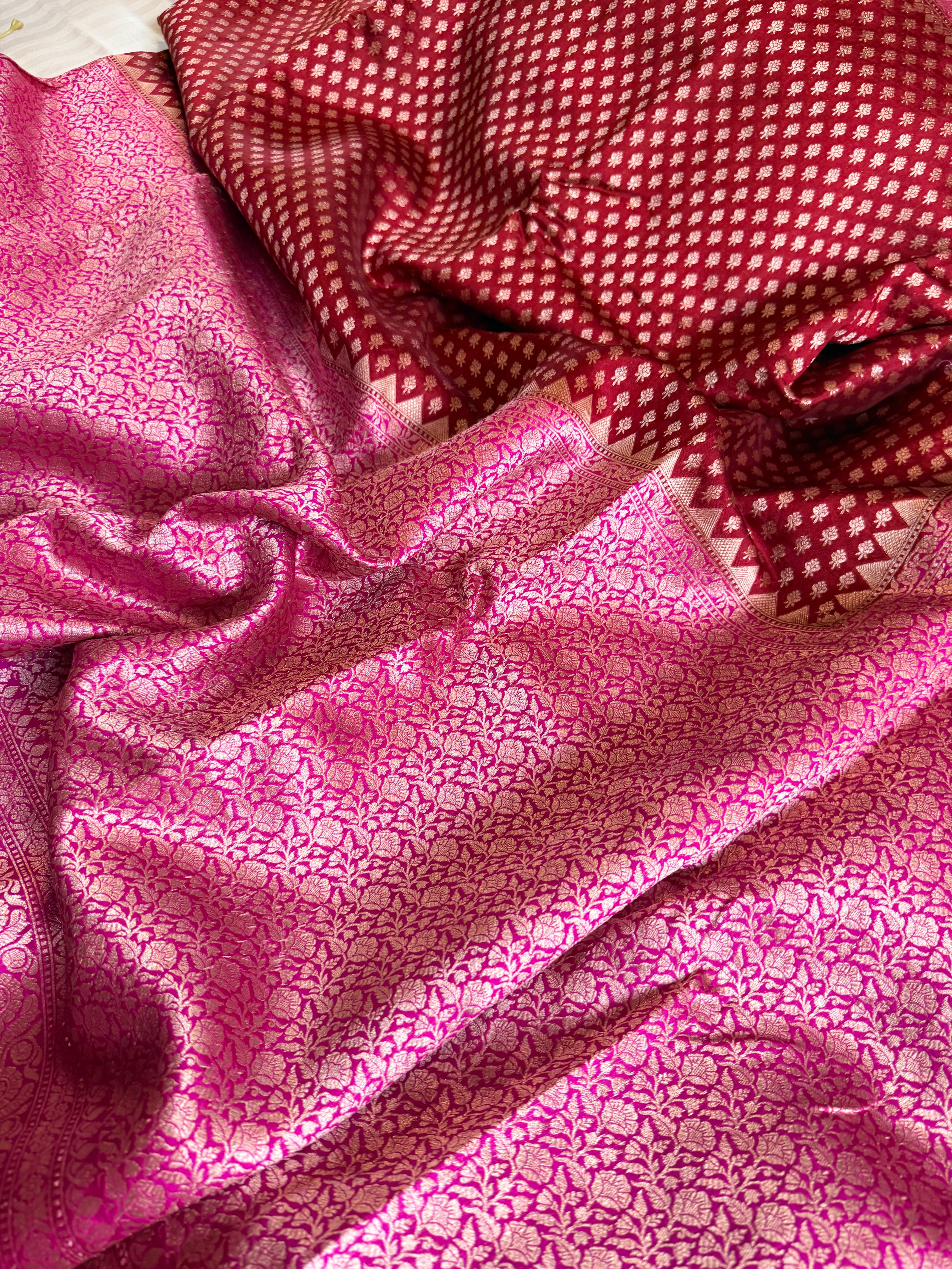 Banarasi gorgette brocade kadhwa weaving saree