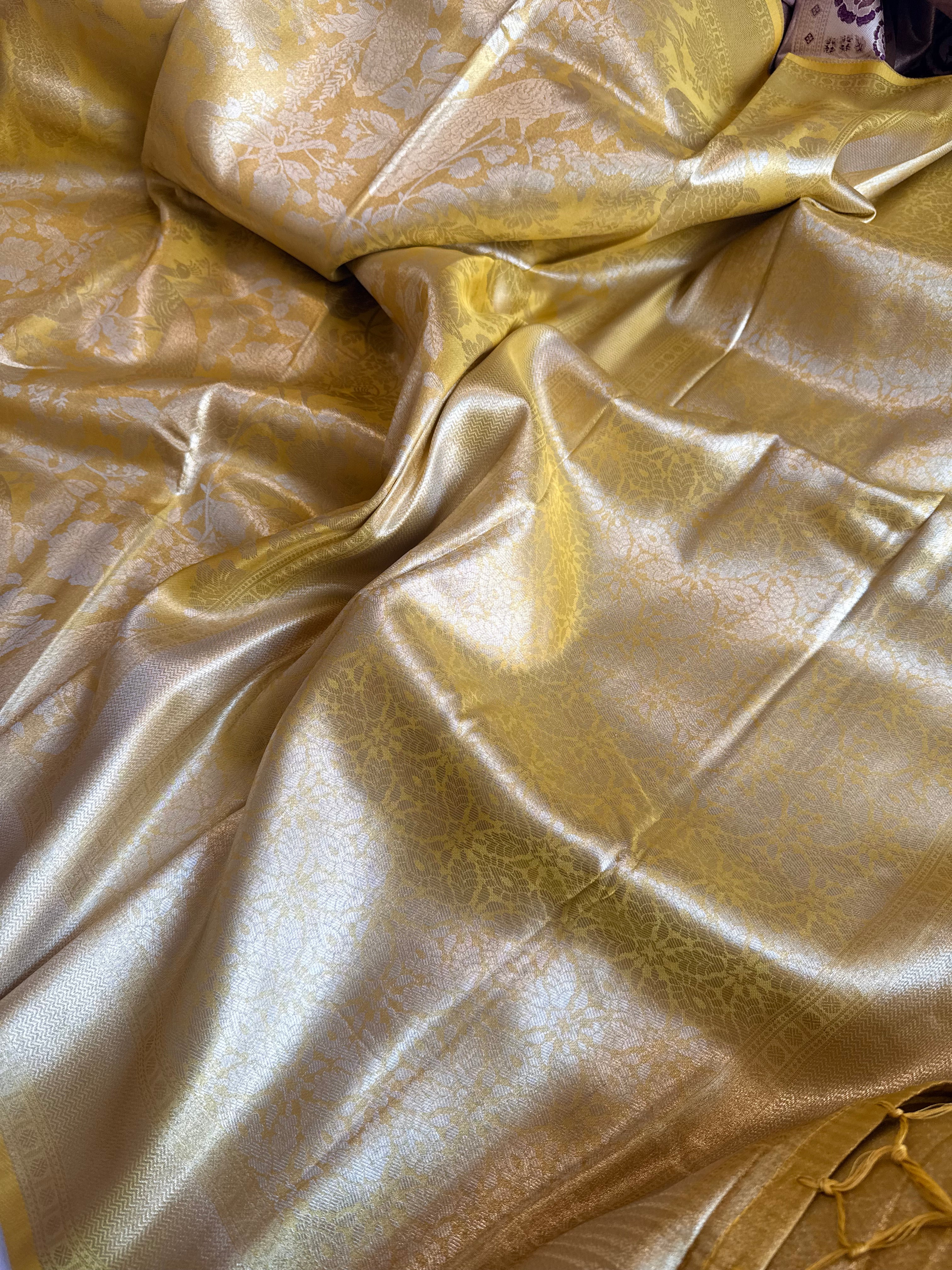 Kanjivaram inspired - Butter gold tissue brocade kadhwa weaving saree