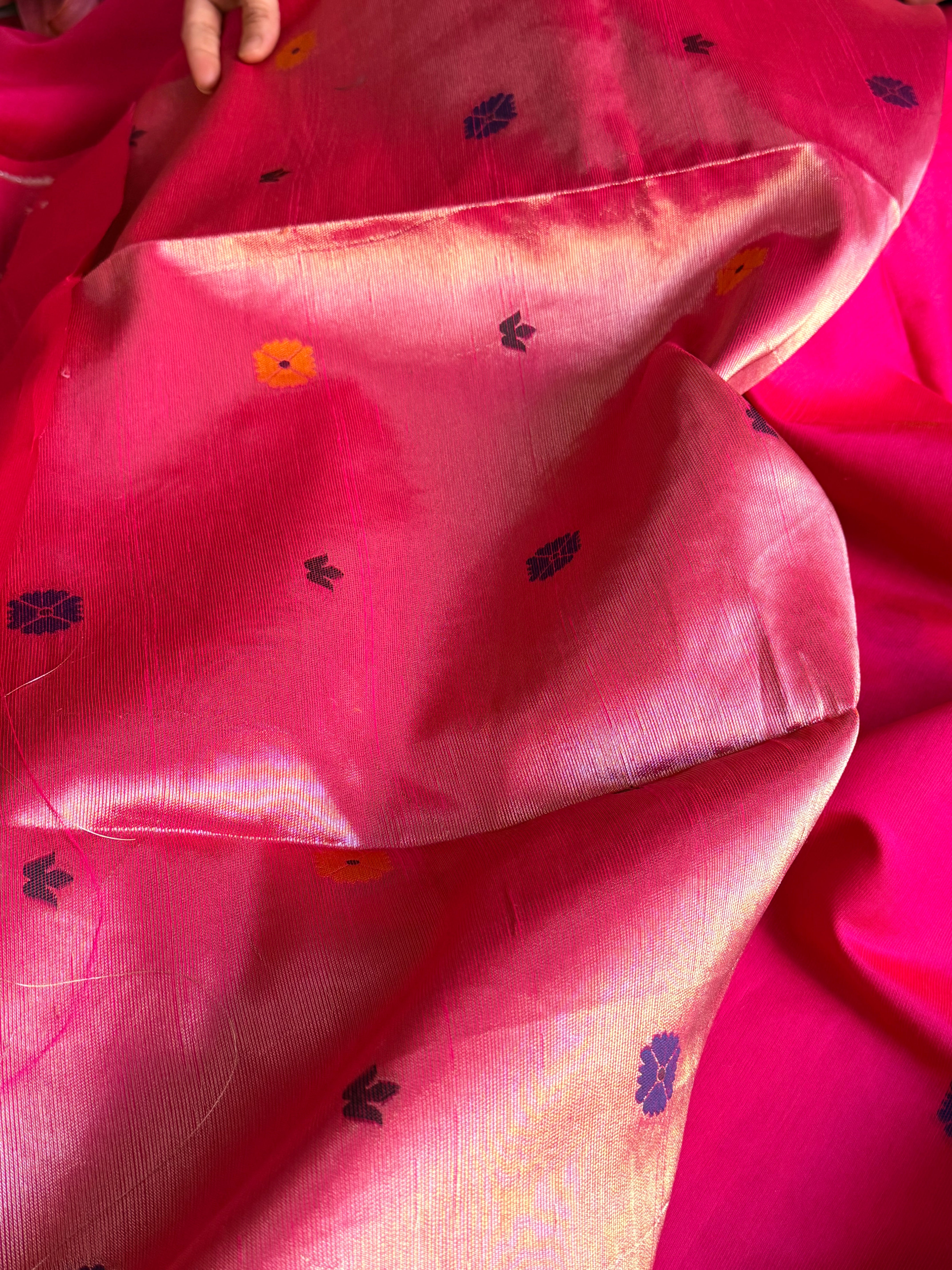Banarasi chanderi paithani border meenakari saree