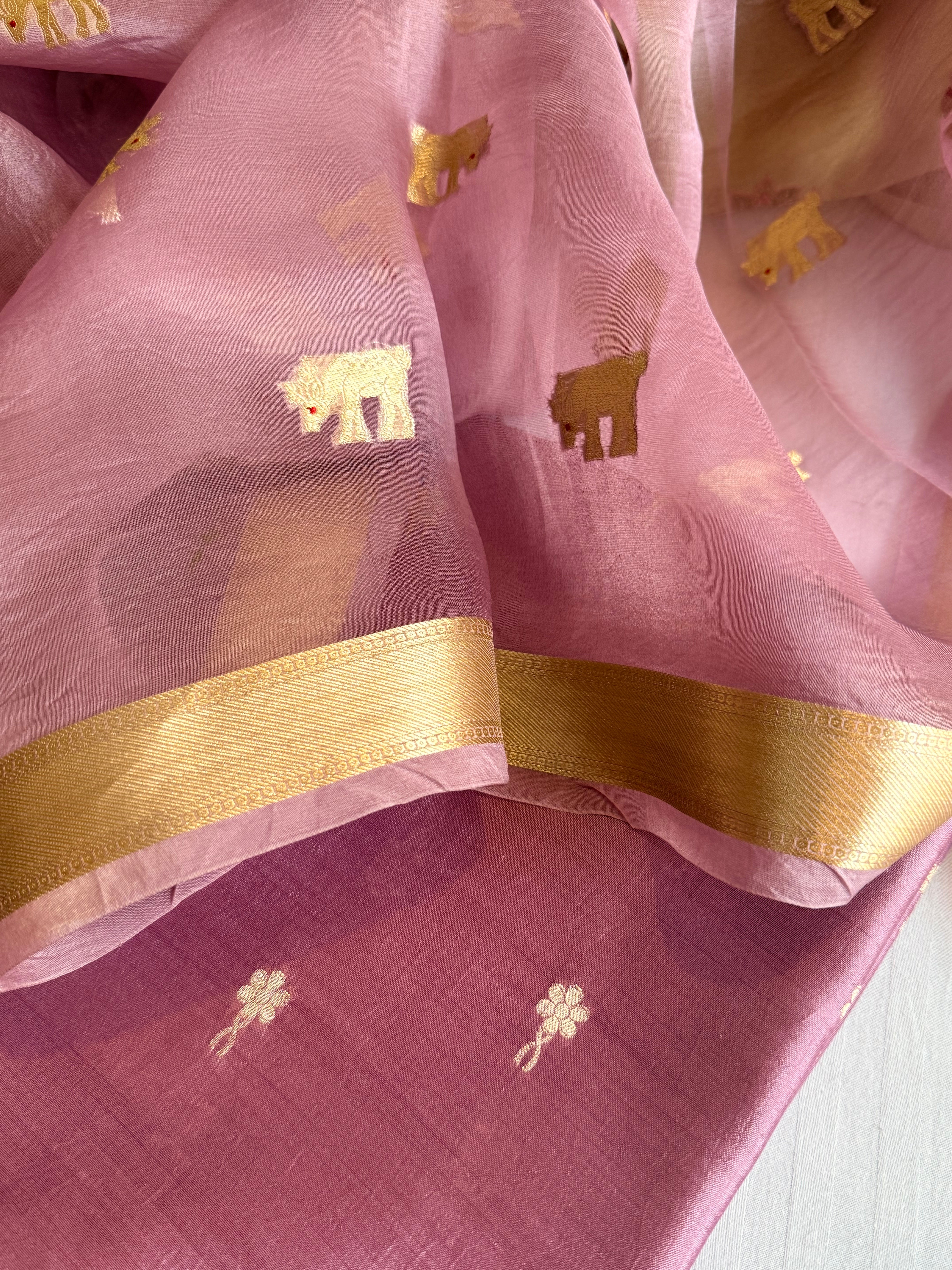 Summer suit sets - Spun chiniya silk kadhwa buti kora silk duppata suit sets