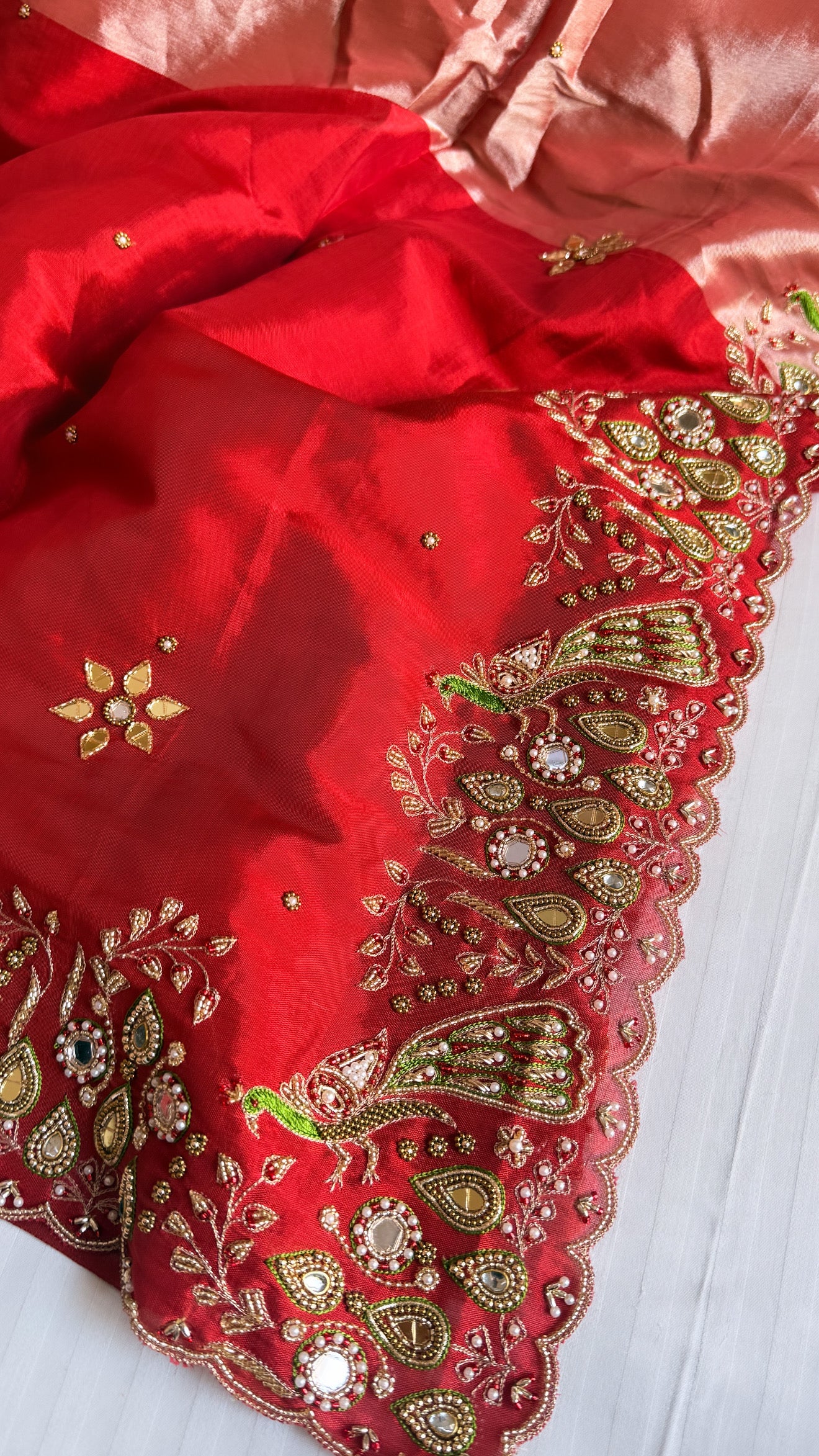 Kanjivaram banarasi tissue silk hand embroidered kadhwa saree with katan silk blouse