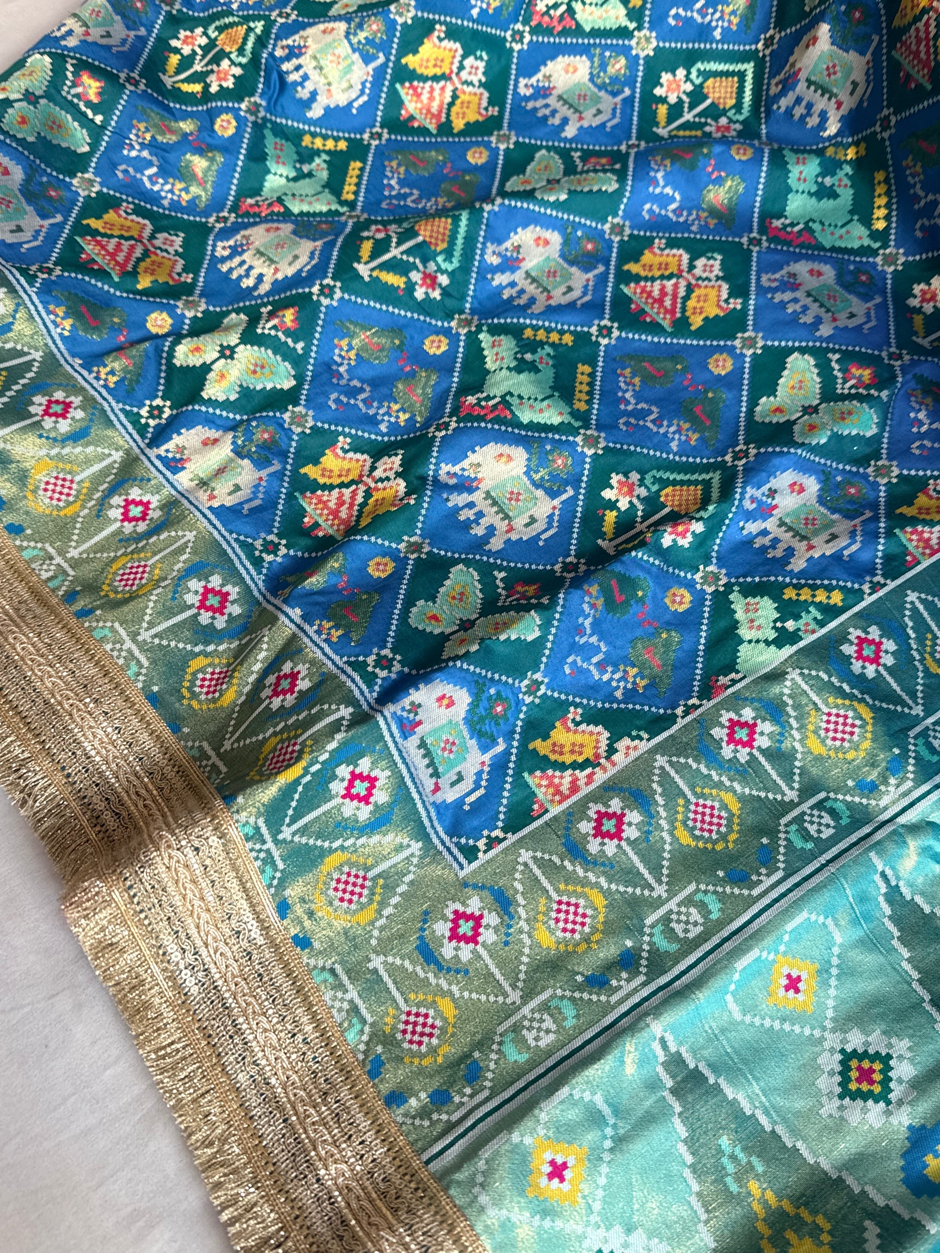 Banarasi patola weaving silk meenakari weaving saree