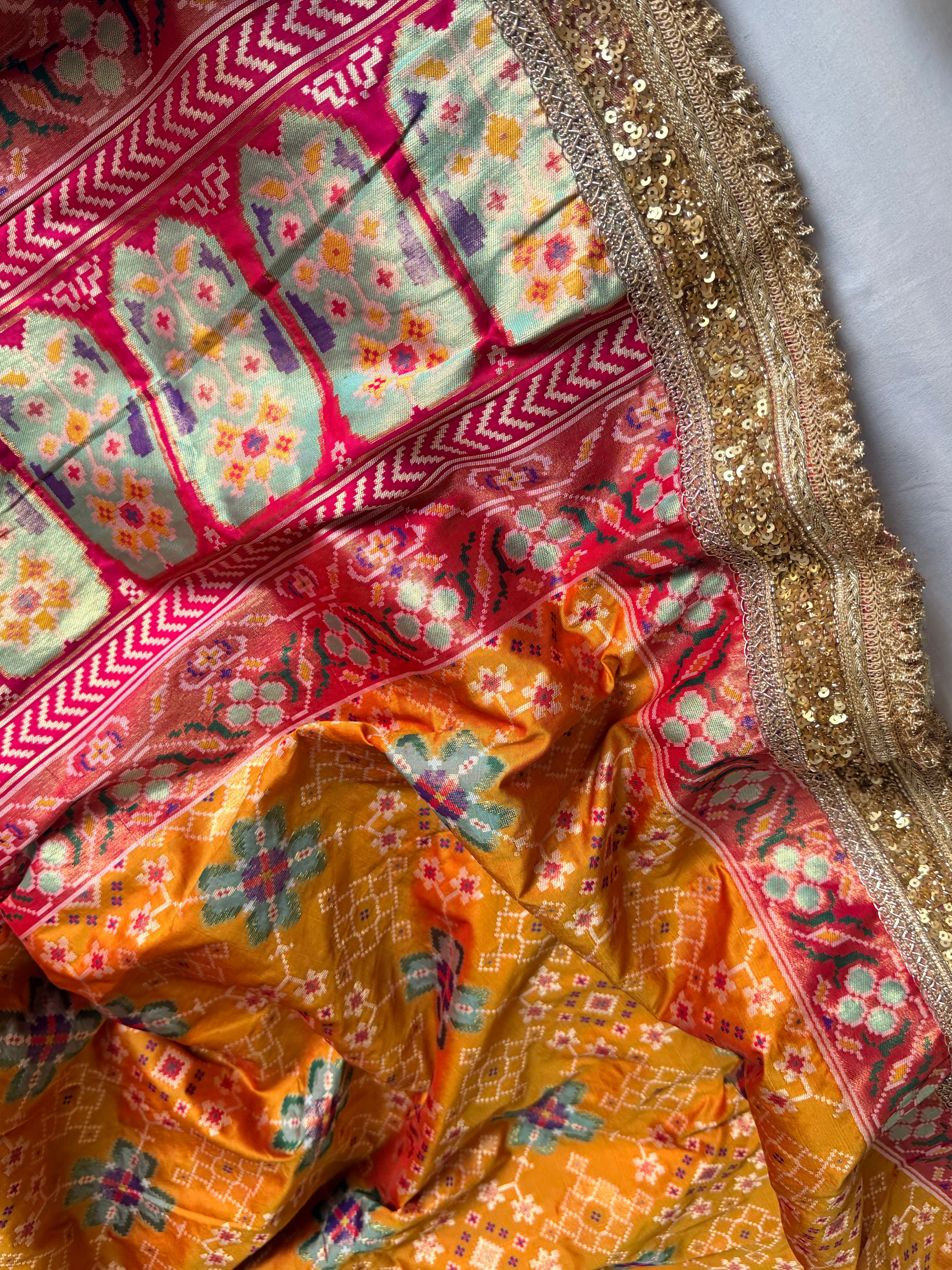 Banarasi patola weaving silk meenakari weaving saree
