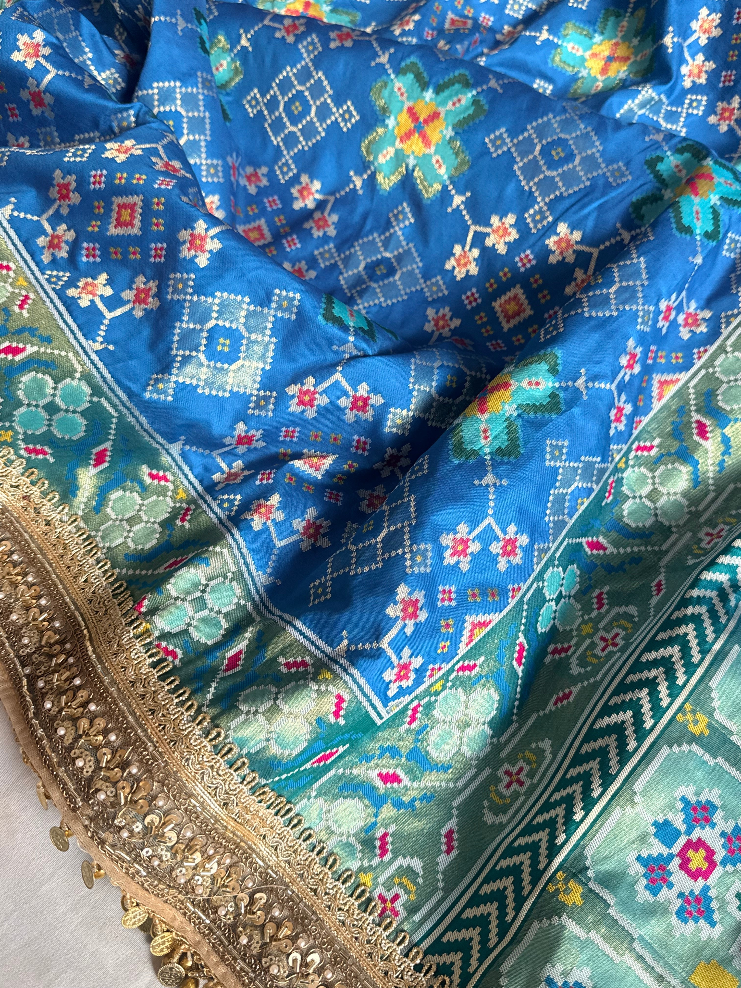 Banarasi patola weaving silk meenakari weaving saree