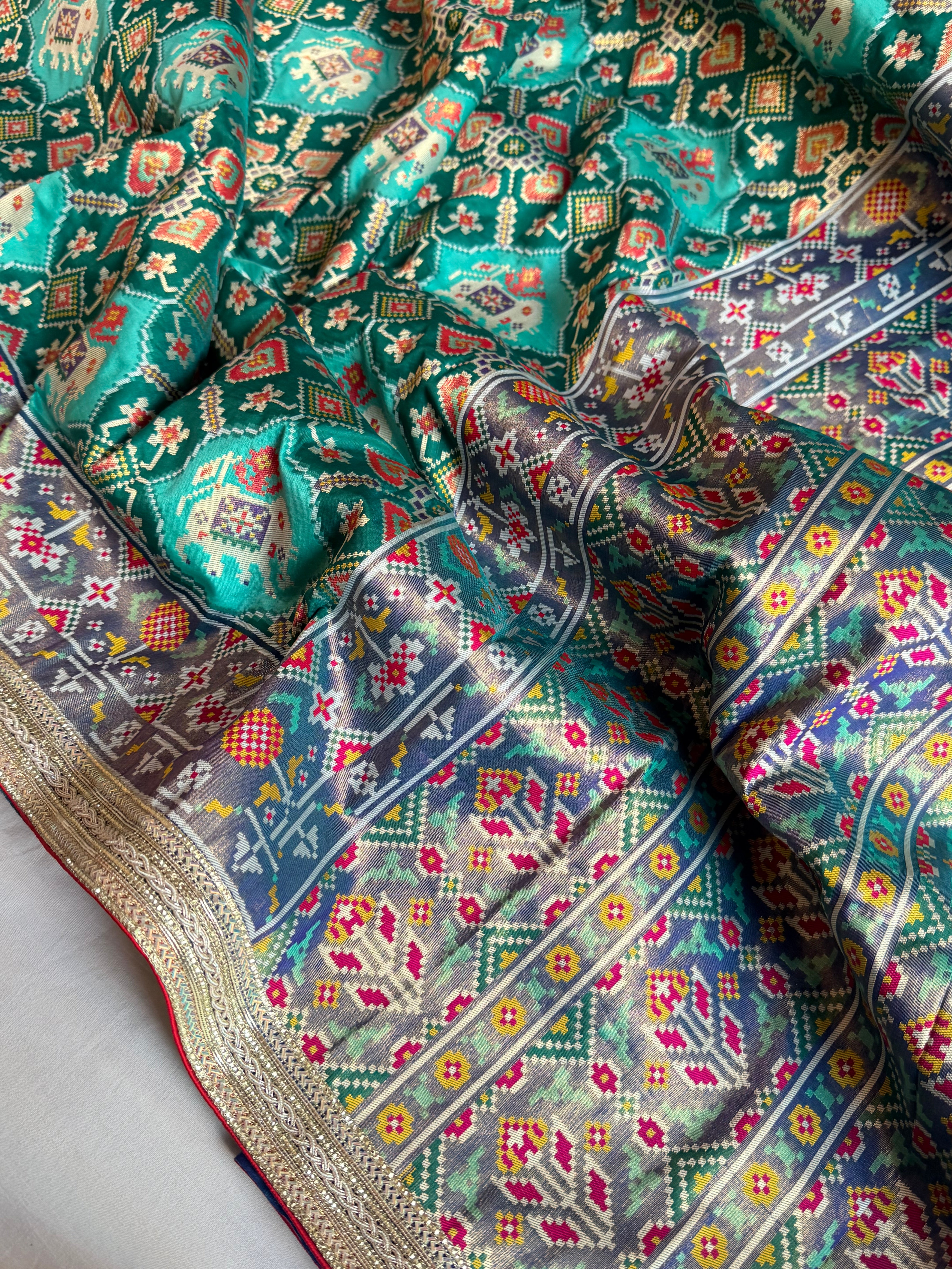 Banarasi patola weaving silk meenakari weaving saree