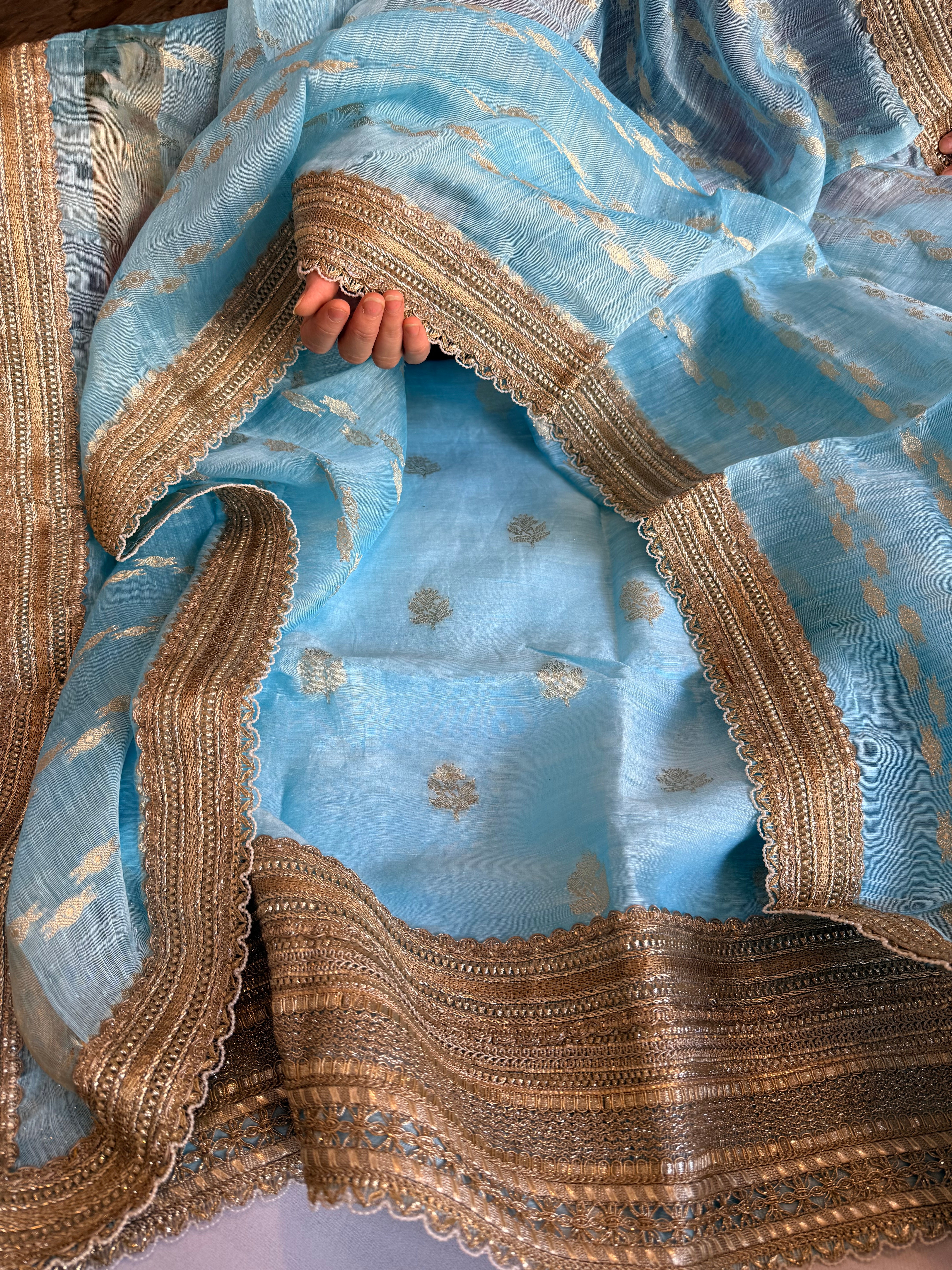Summer suit edit - Linen gorgette kadhwa banarasi gotapatti suit sets