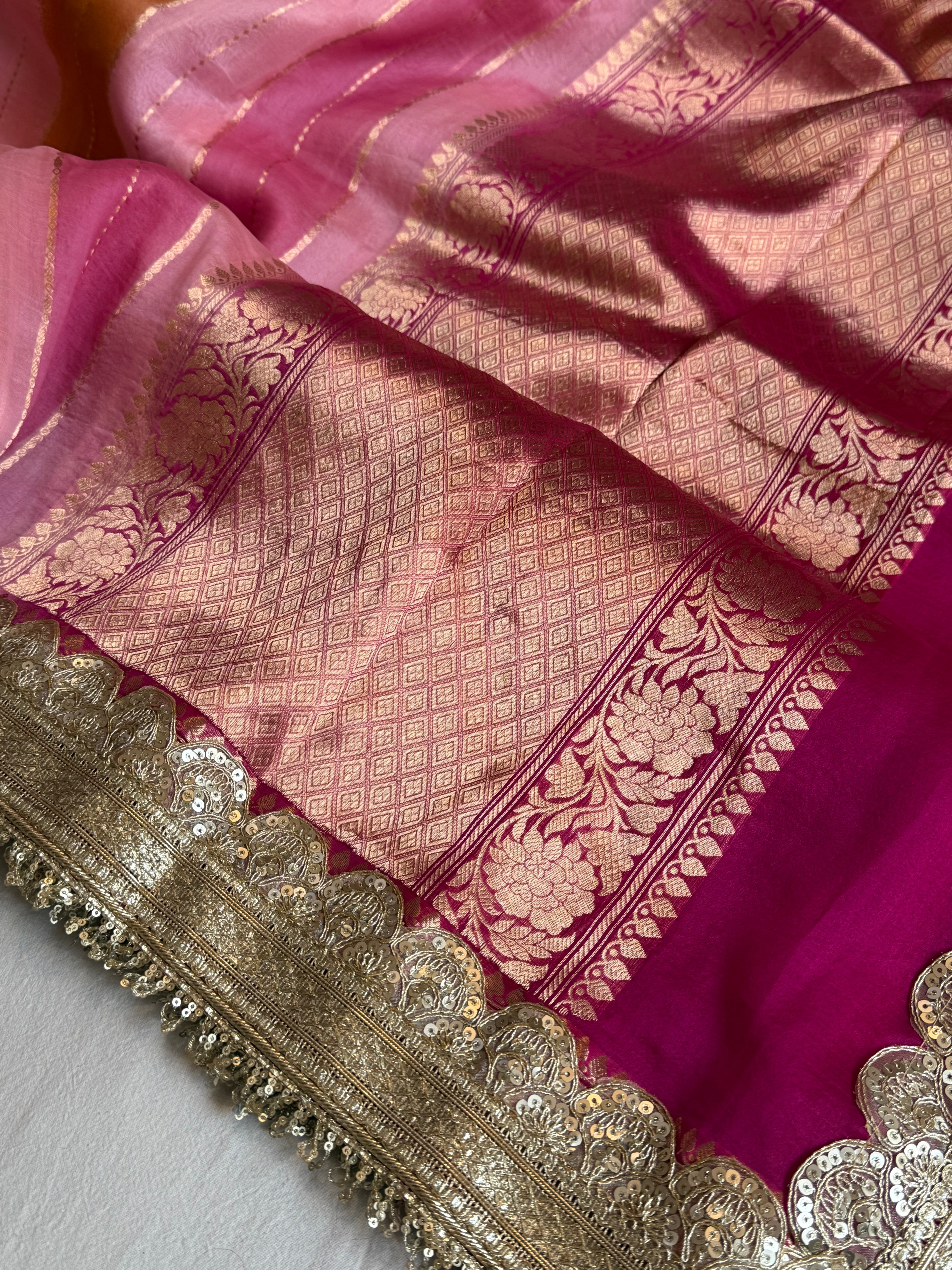Rangeela edit kora silk striped rangkaat kadhwa weaving saree