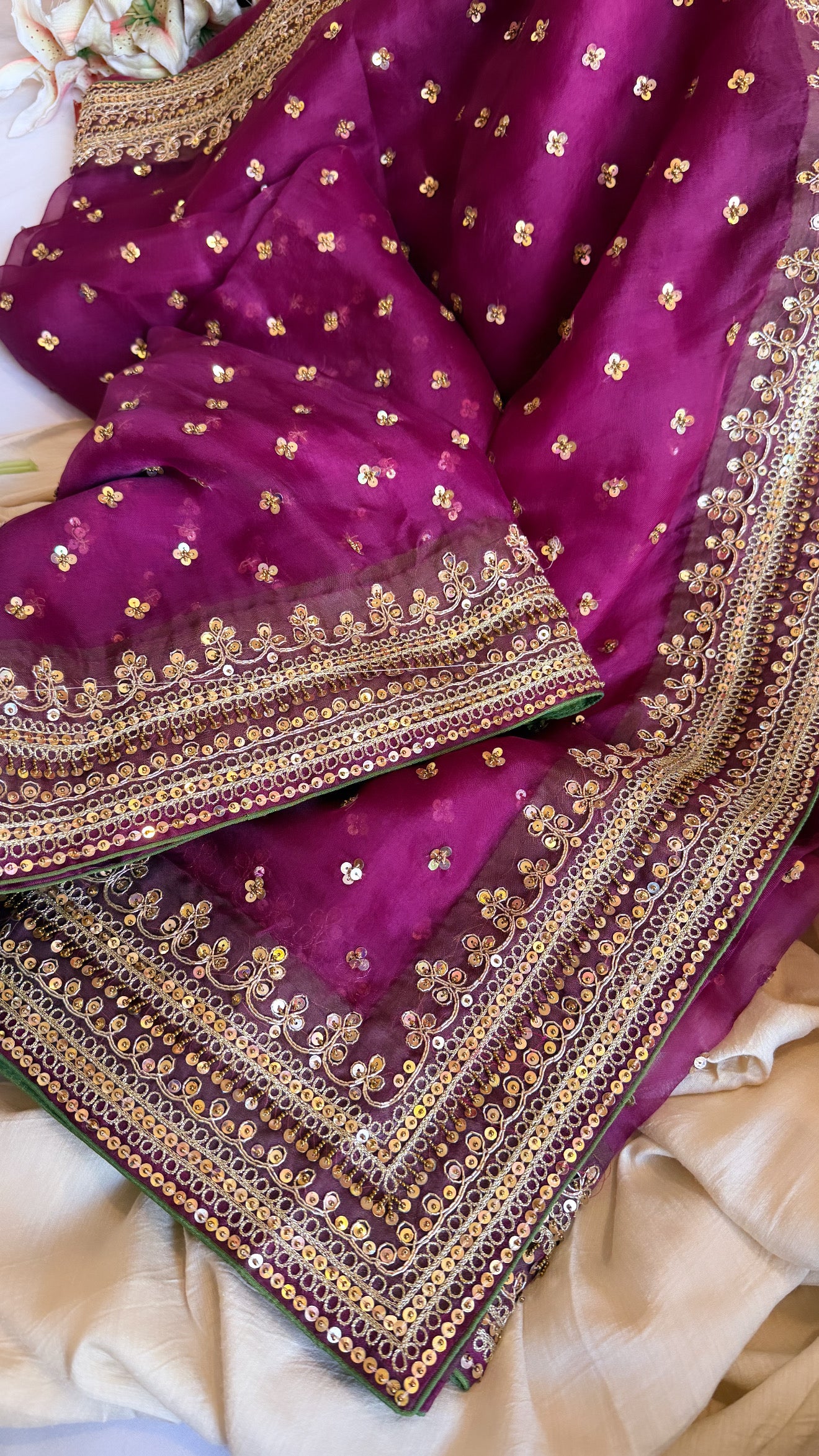 Jahnvi kapoor inspired banarasi kora silk kadhwa hand embroidered saree