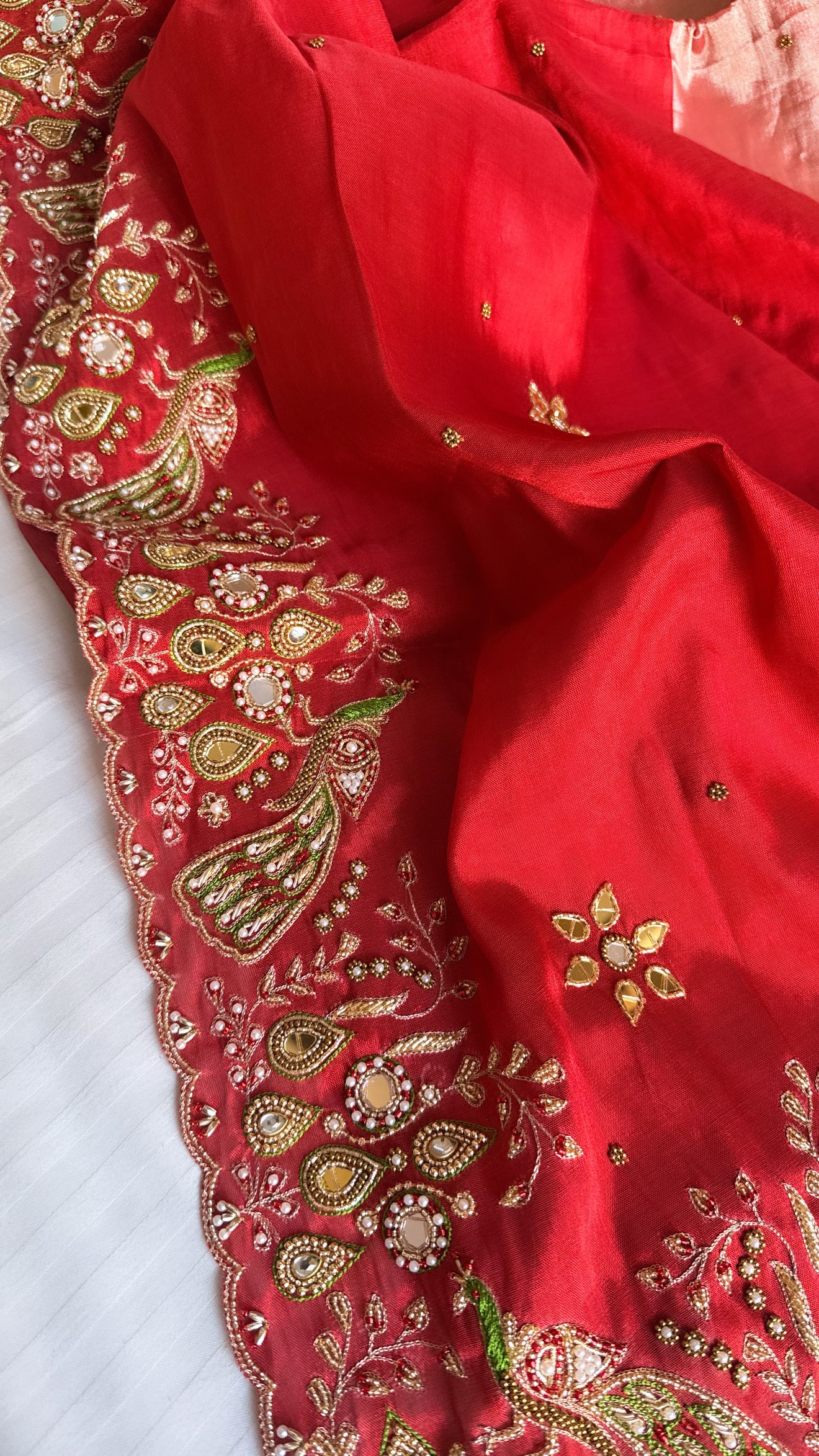 Kanjivaram banarasi tissue silk hand embroidered kadhwa saree with katan silk blouse