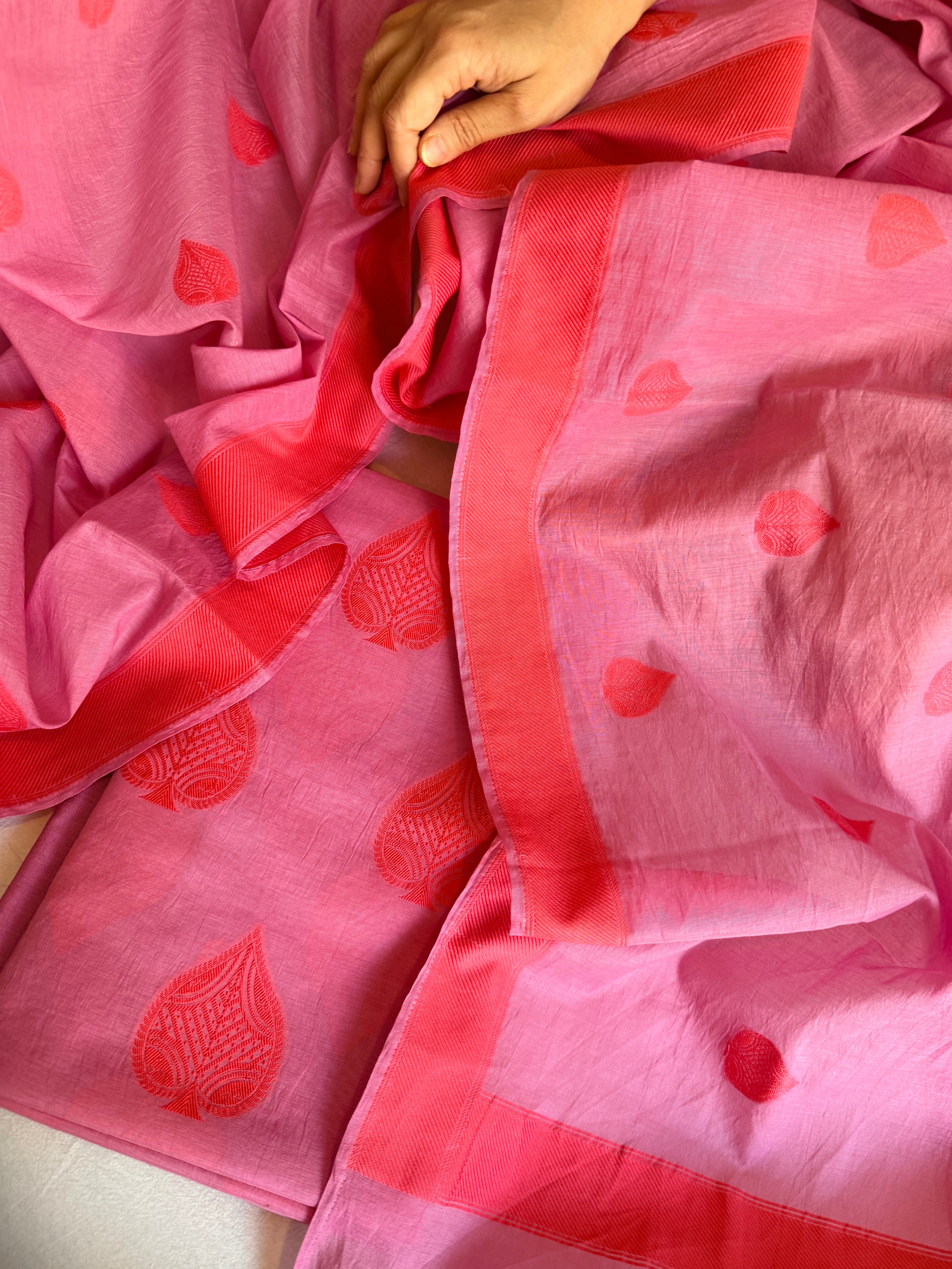 Mother’s Day offer - Handloom cotton paan buti meenakari kadhwa buti suit sets