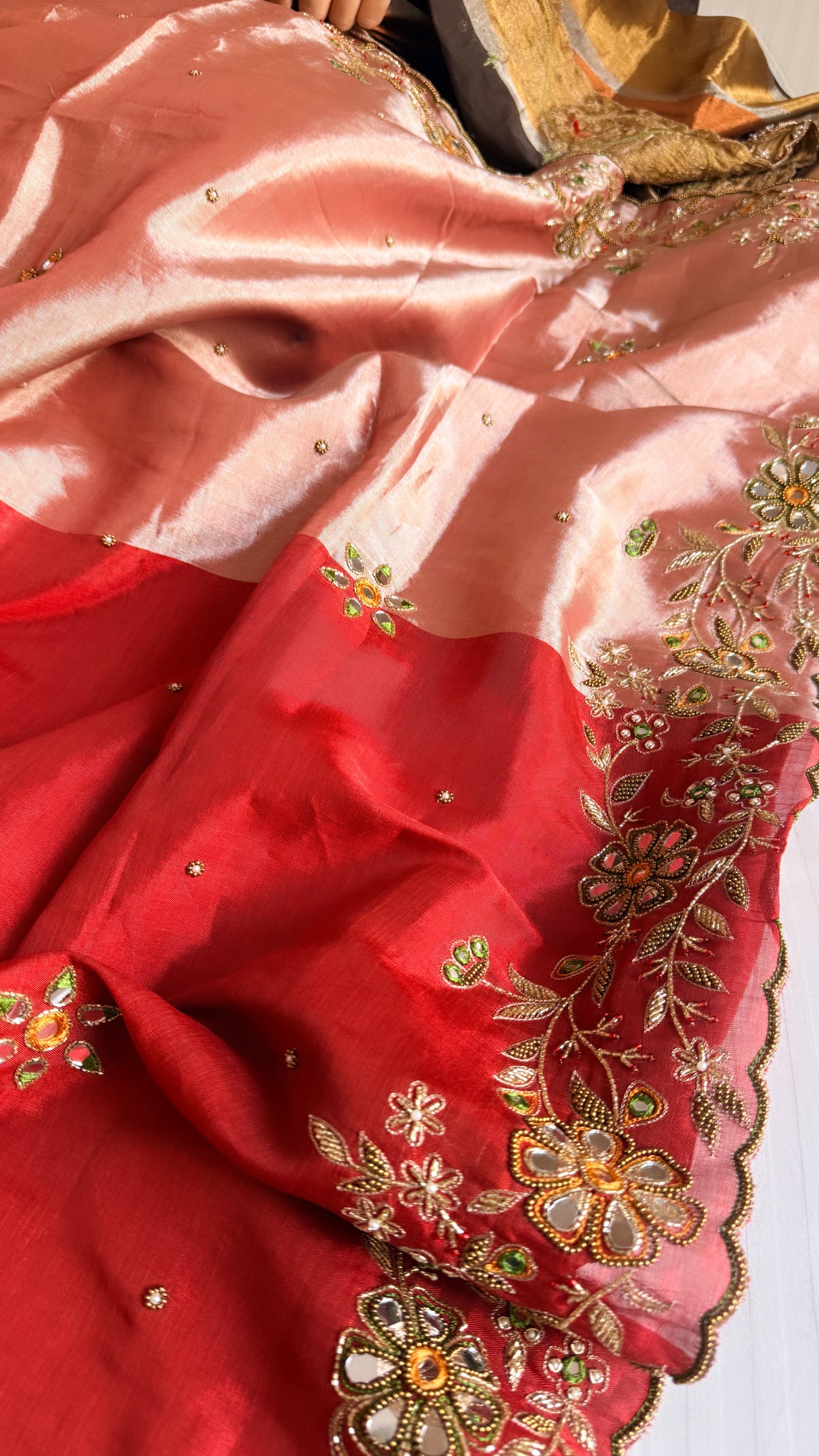 Kanjivaram banarasi tissue silk hand embroidered kadhwa saree with katan silk blouse