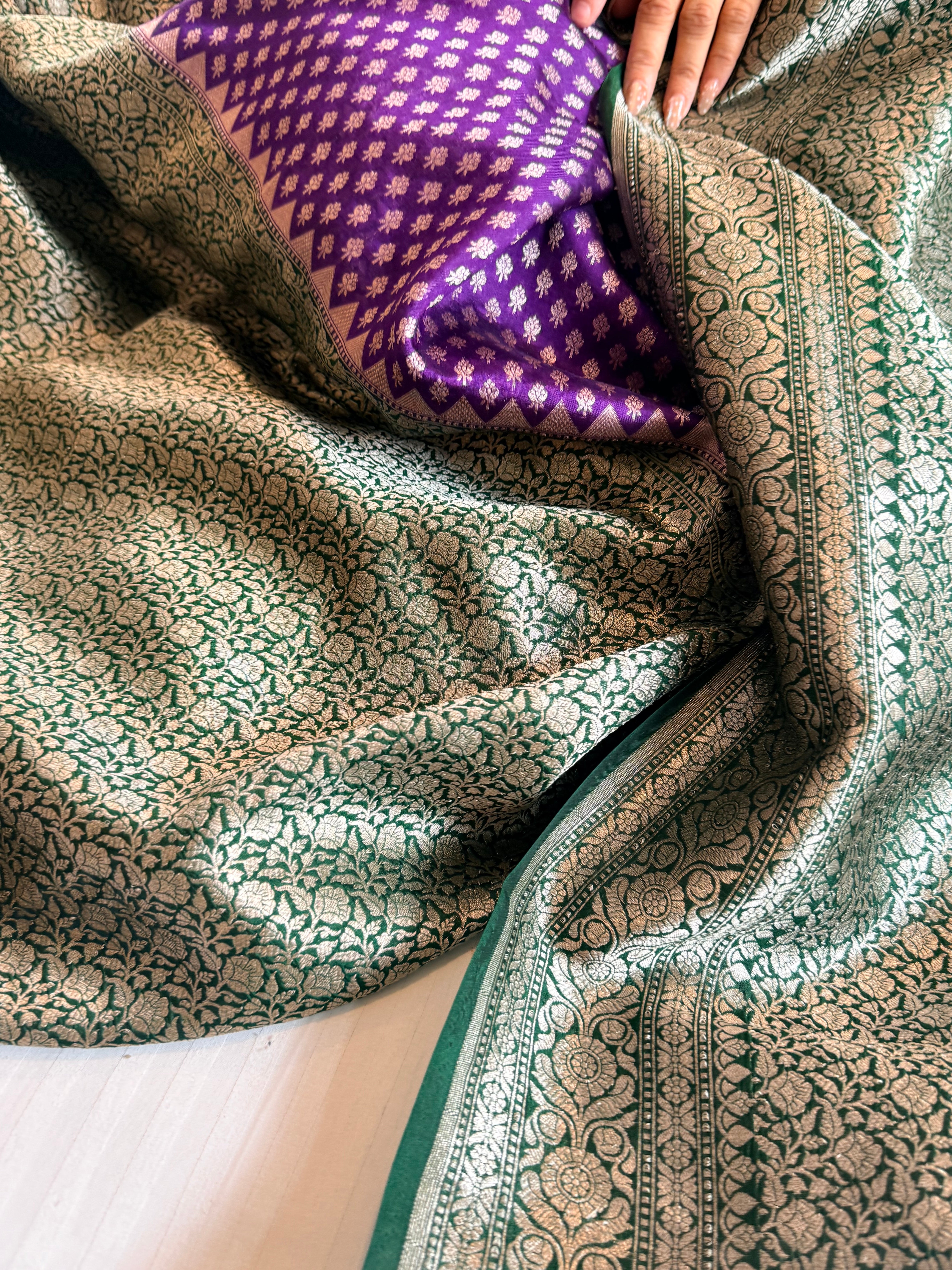 Banarasi gorgette brocade kadhwa weaving saree