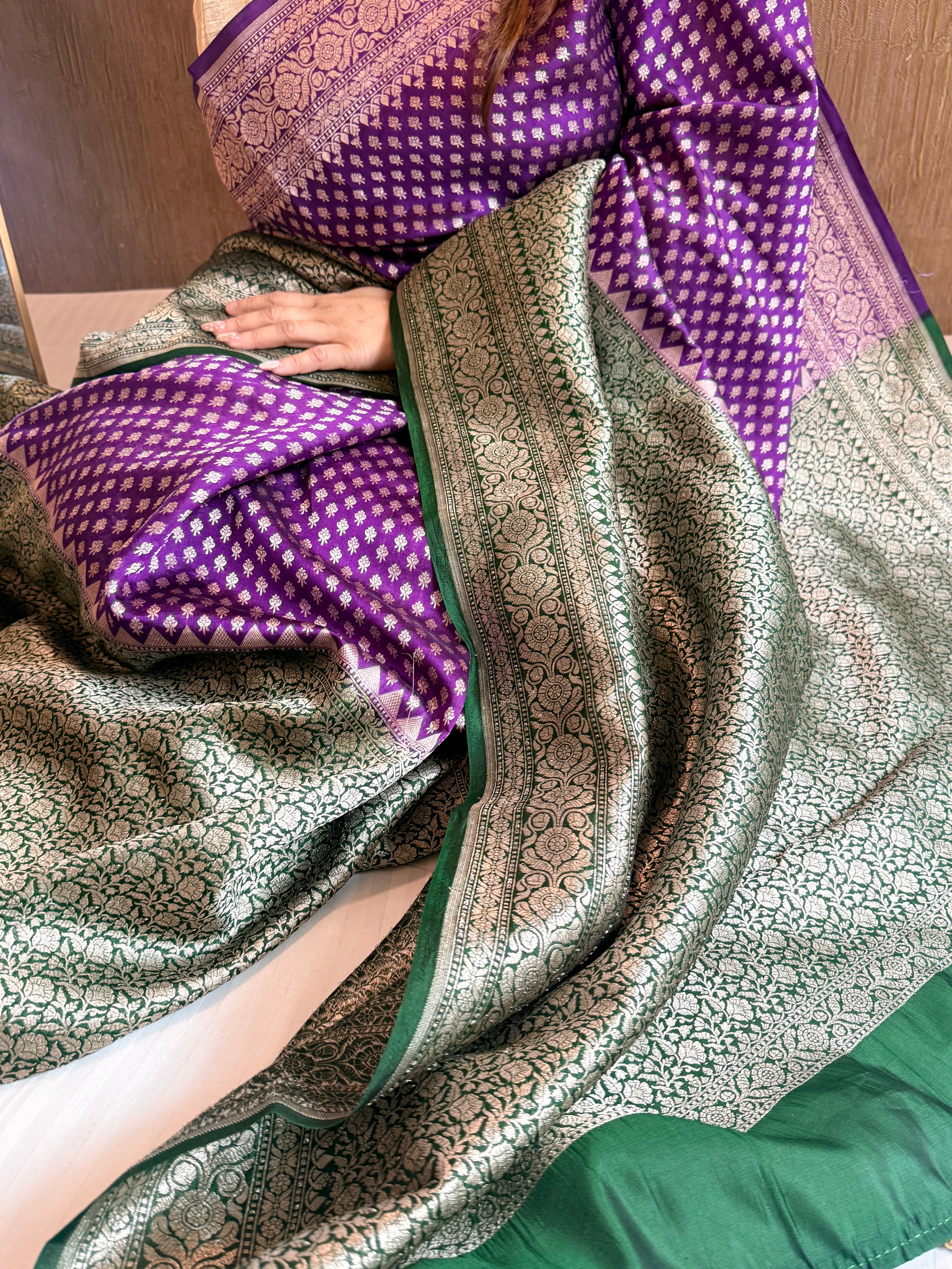 Banarasi gorgette brocade kadhwa weaving saree