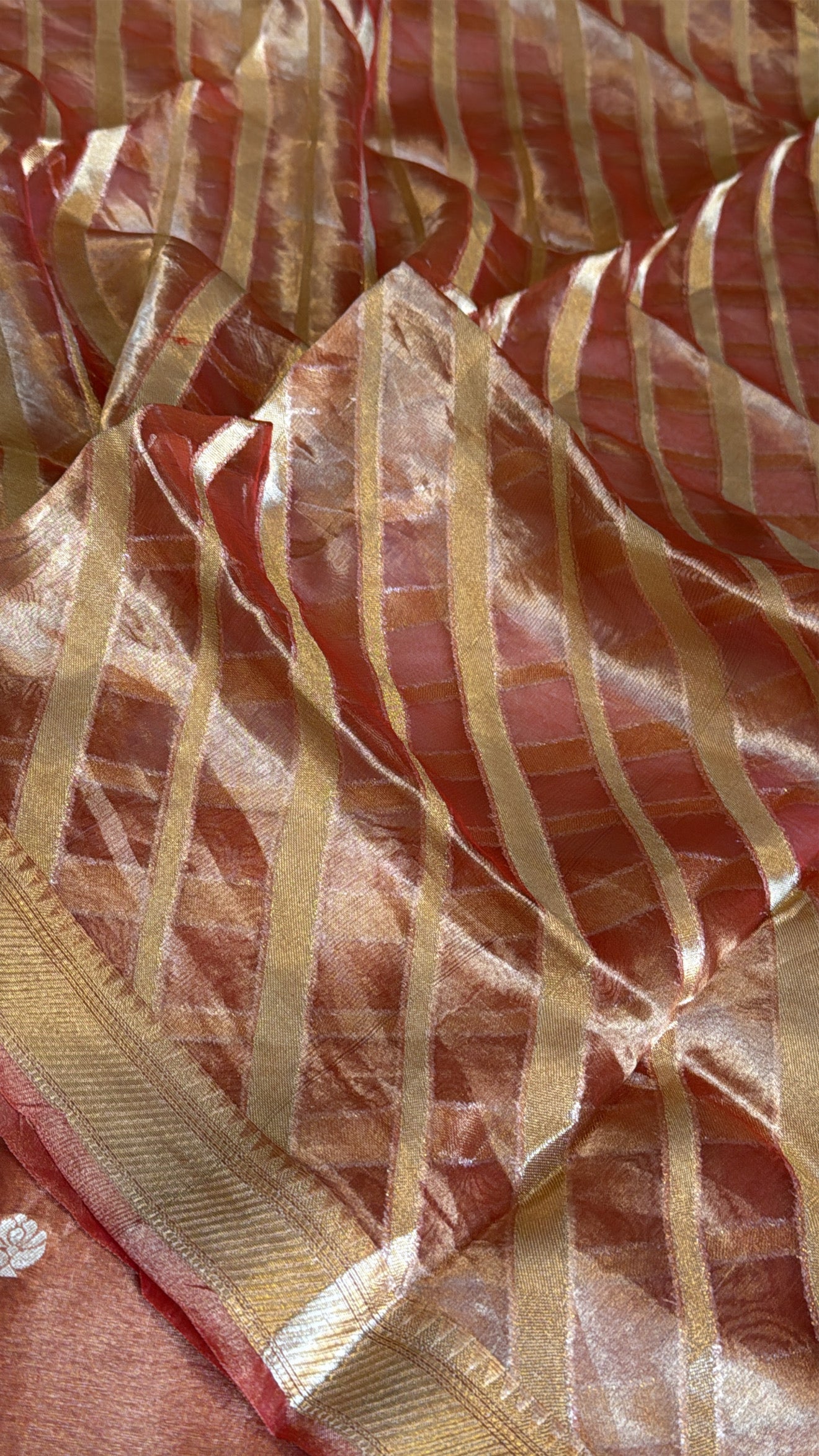 Vivah edit - Tangerine orange tissue silk kadhwa jaal weaving suit sets