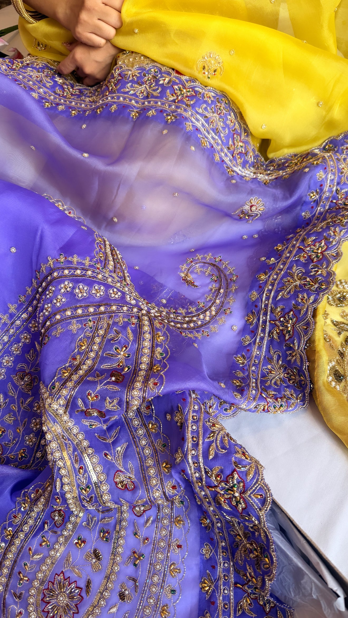 Mummy ki purani wali saree edit - Brinjal purple kora silk kadhwa hand embroidered saree