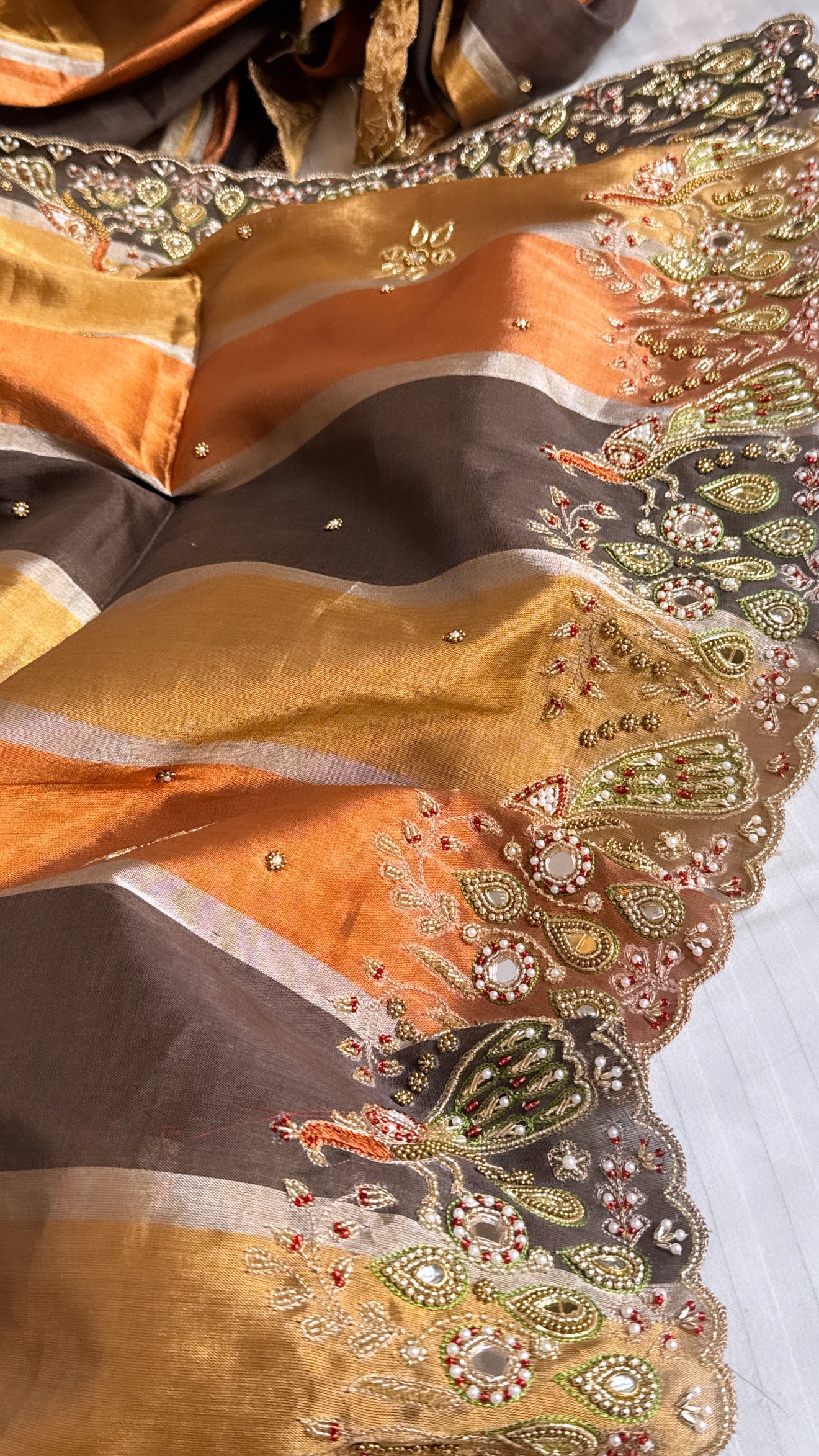Kanjivaram banarasi tissue silk hand embroidered kadhwa saree with katan silk blouse