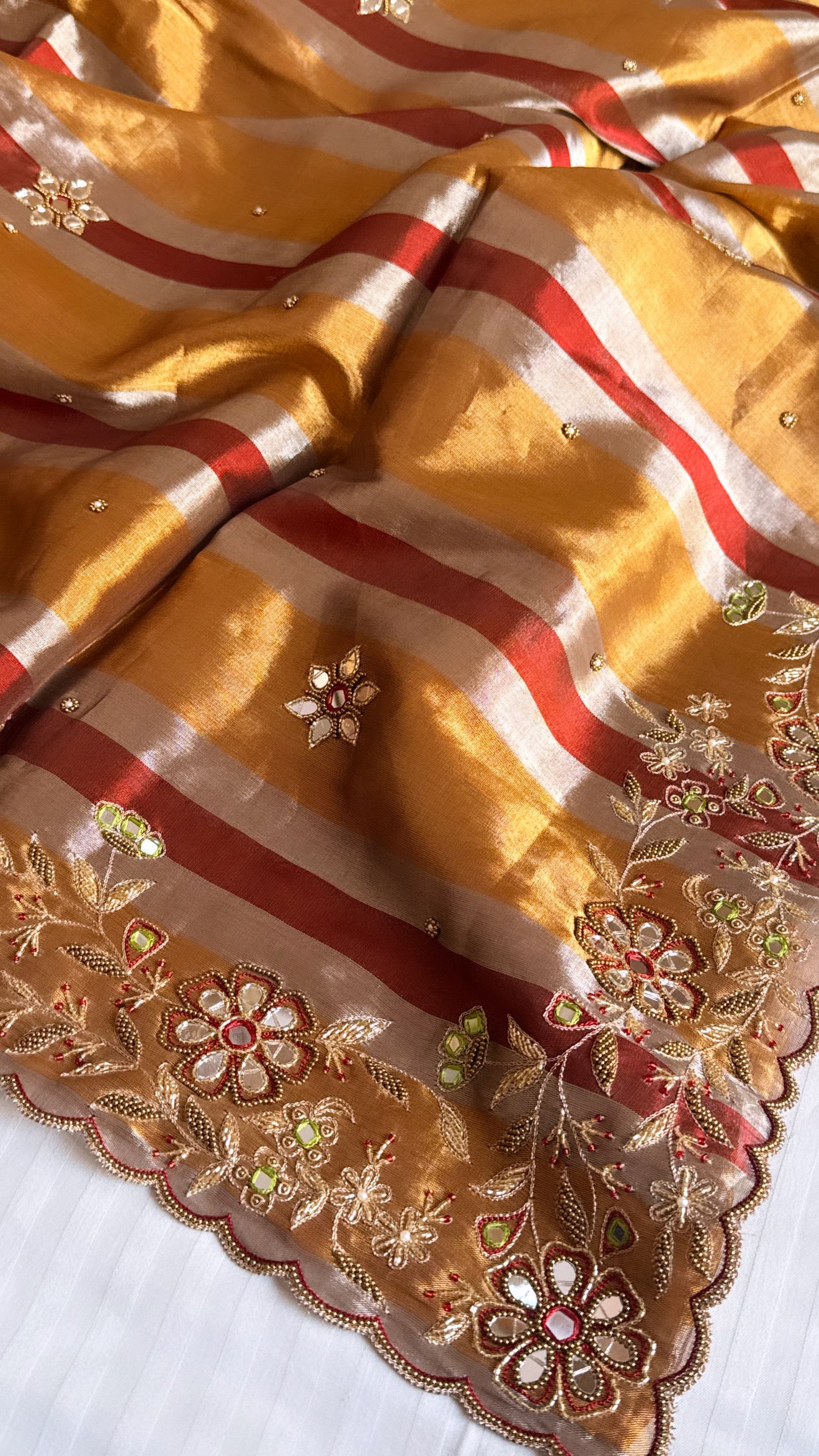 Kanjivaram banarasi tissue silk hand embroidered kadhwa saree with katan silk blouse