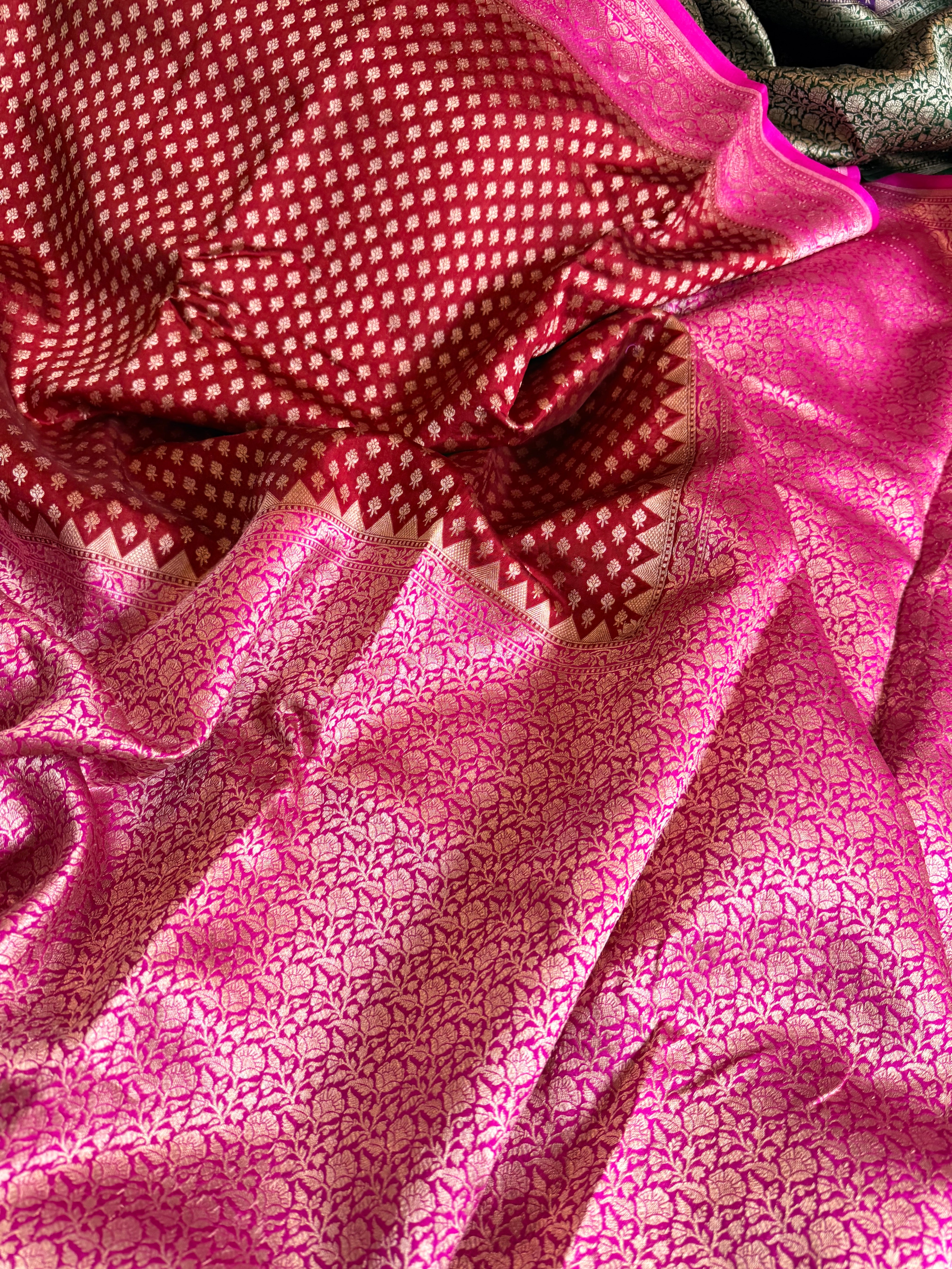 Banarasi gorgette brocade kadhwa weaving saree