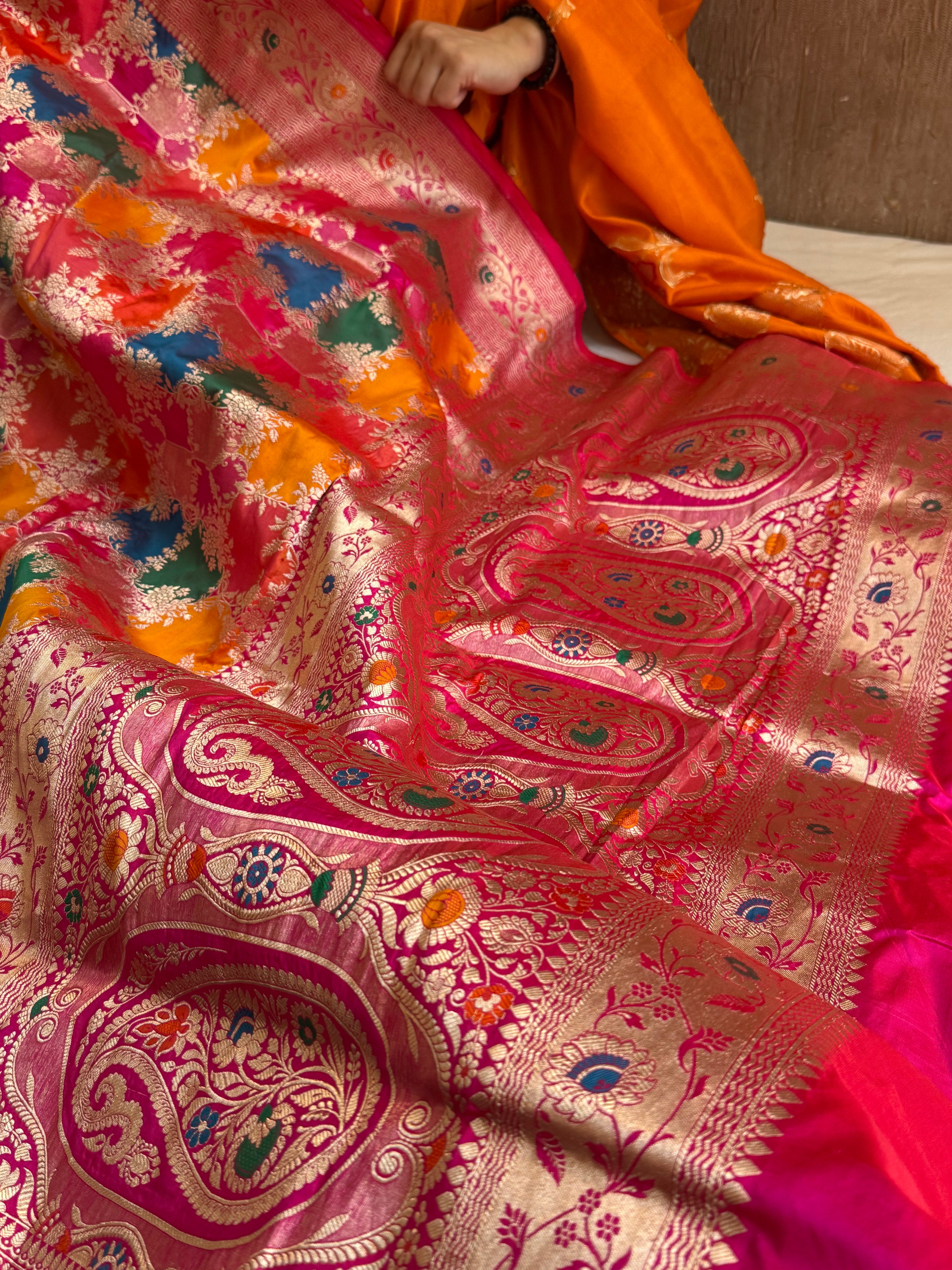 Banarasi traditional katan silk kadhwa rangkaat weaving heritage saree
