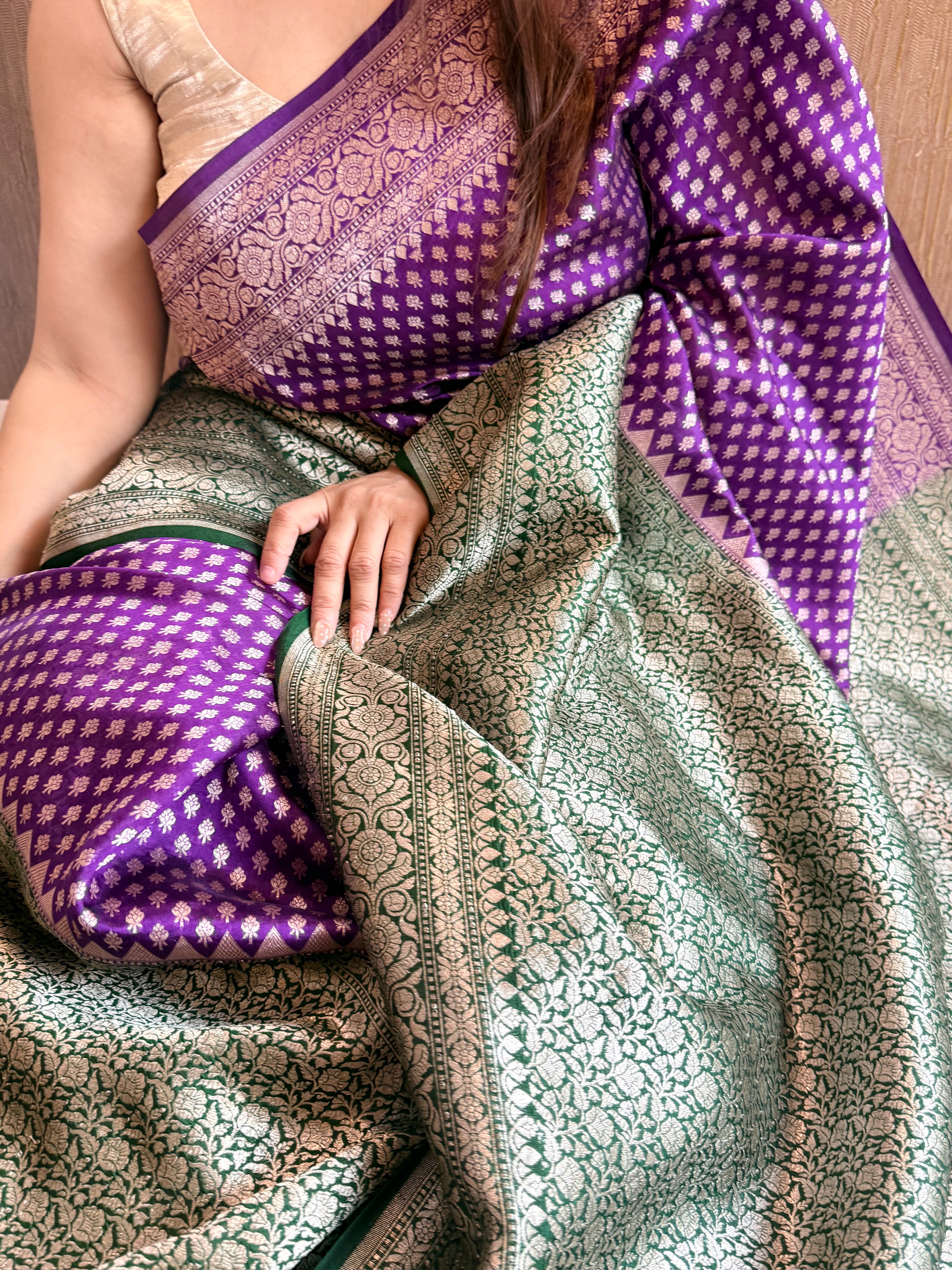Banarasi gorgette brocade kadhwa weaving saree