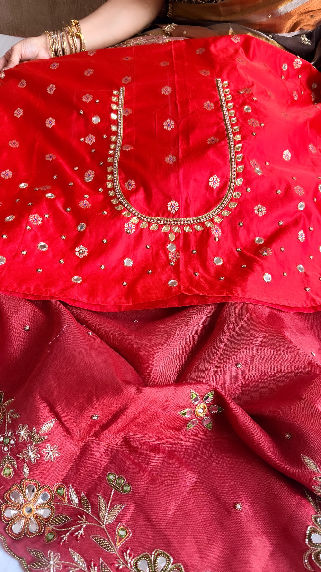 Kanjivaram banarasi tissue silk hand embroidered kadhwa saree with katan silk blouse