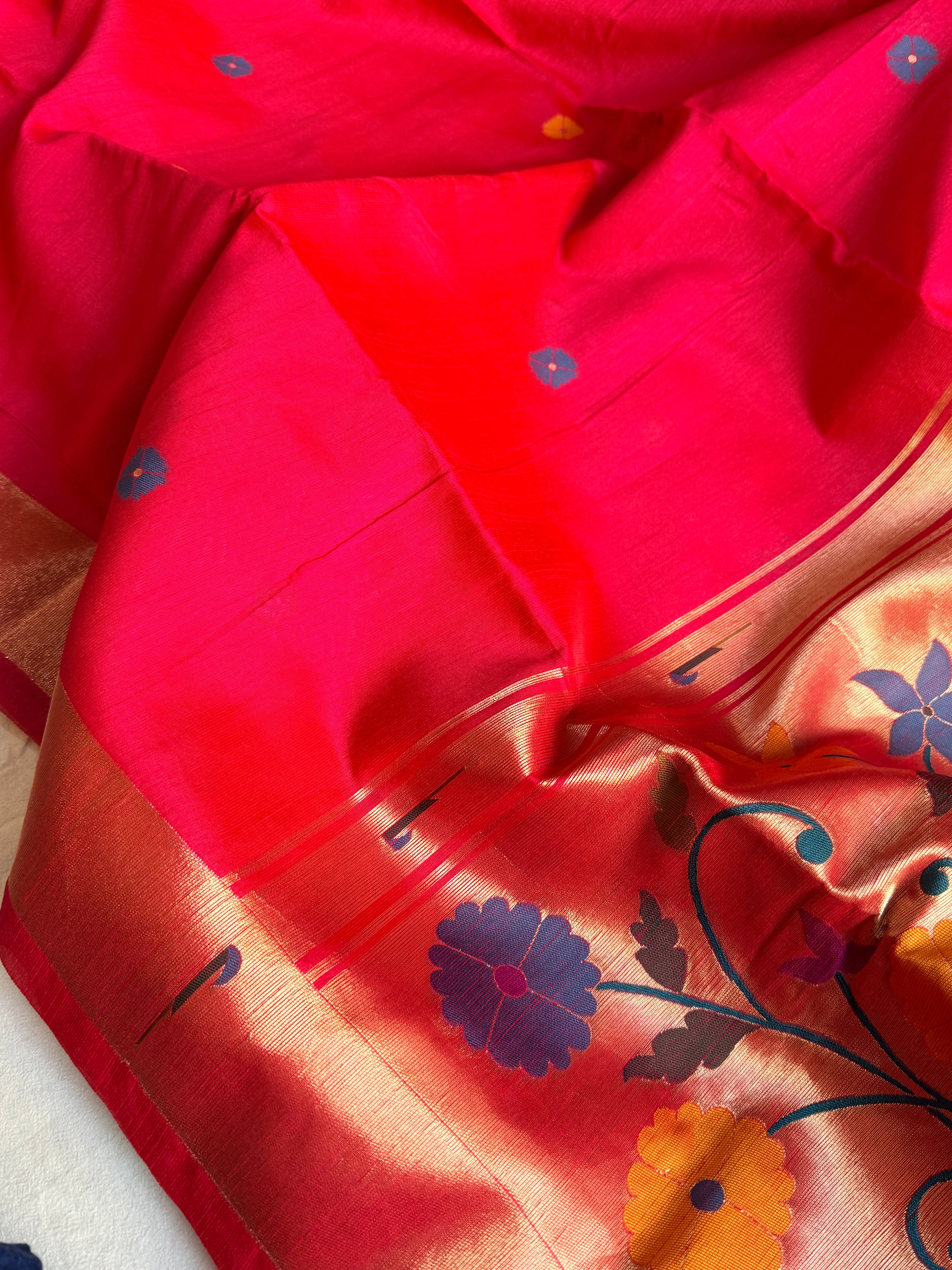 Banarasi chanderi paithani border meenakari saree