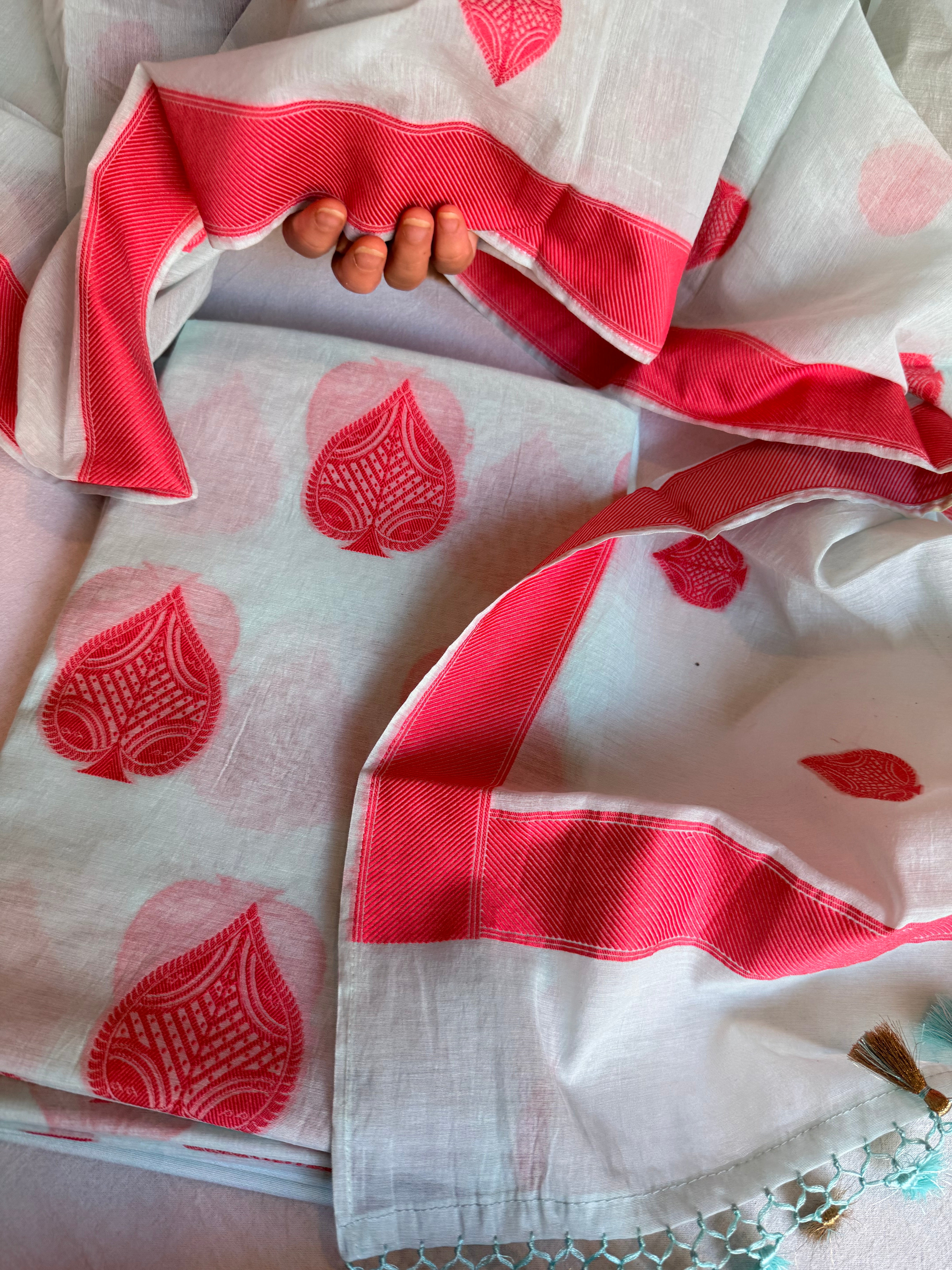 Mother’s Day offer - Handloom cotton paan buti meenakari kadhwa buti suit sets