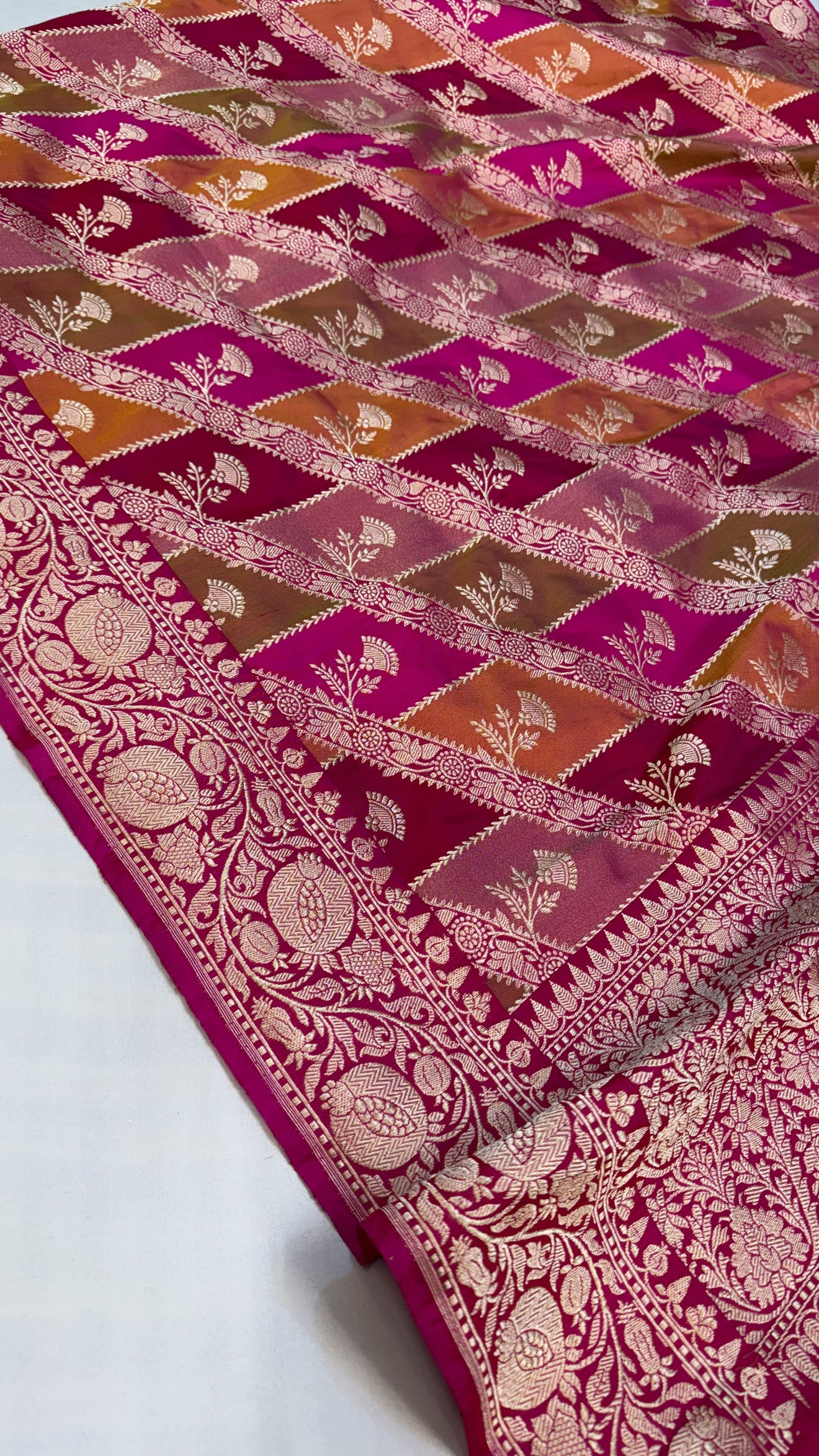 Rangkaat katan silk heavy jaal meenakari duppata
