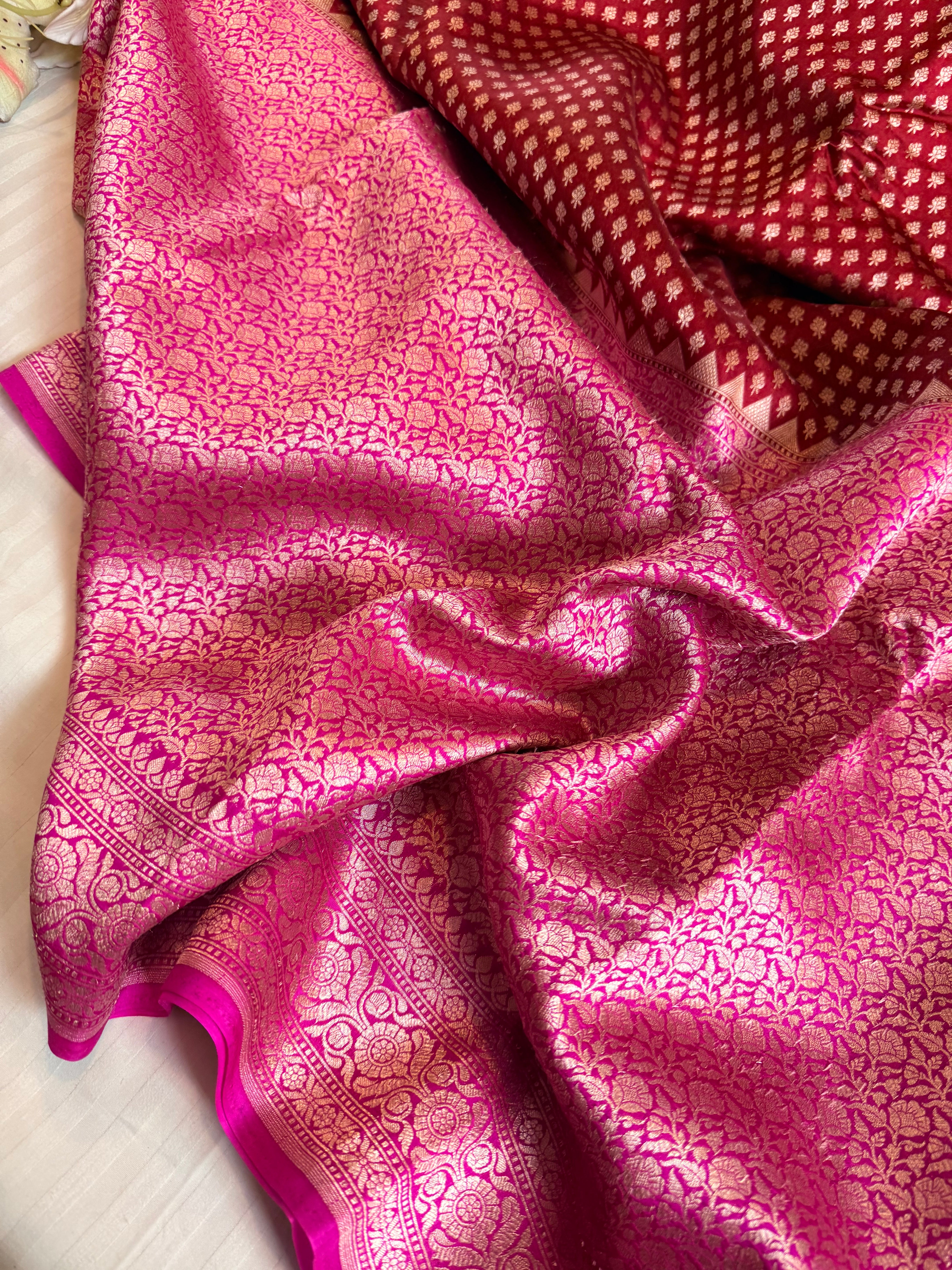 Banarasi gorgette brocade kadhwa weaving saree