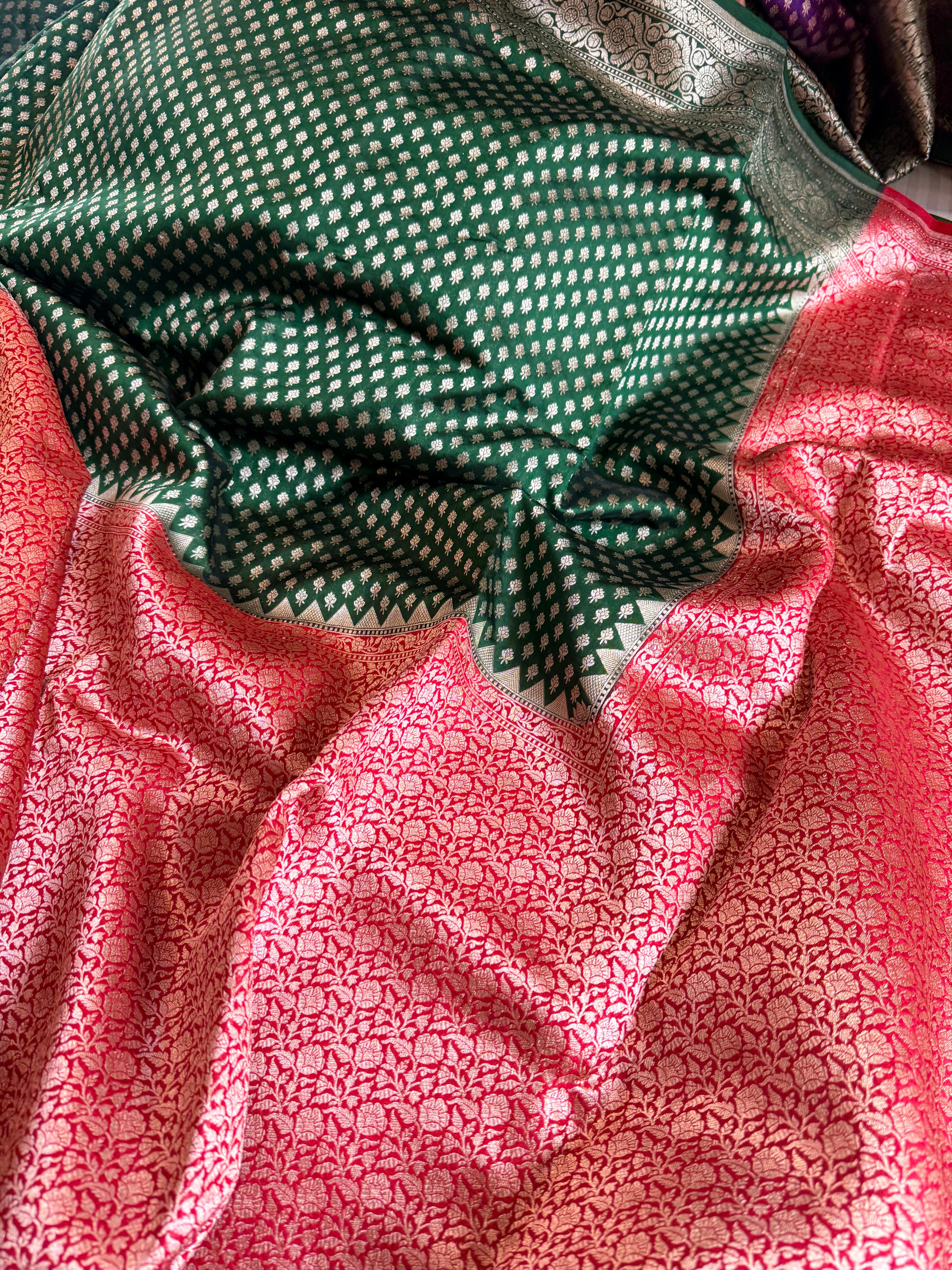 Banarasi gorgette brocade kadhwa weaving saree