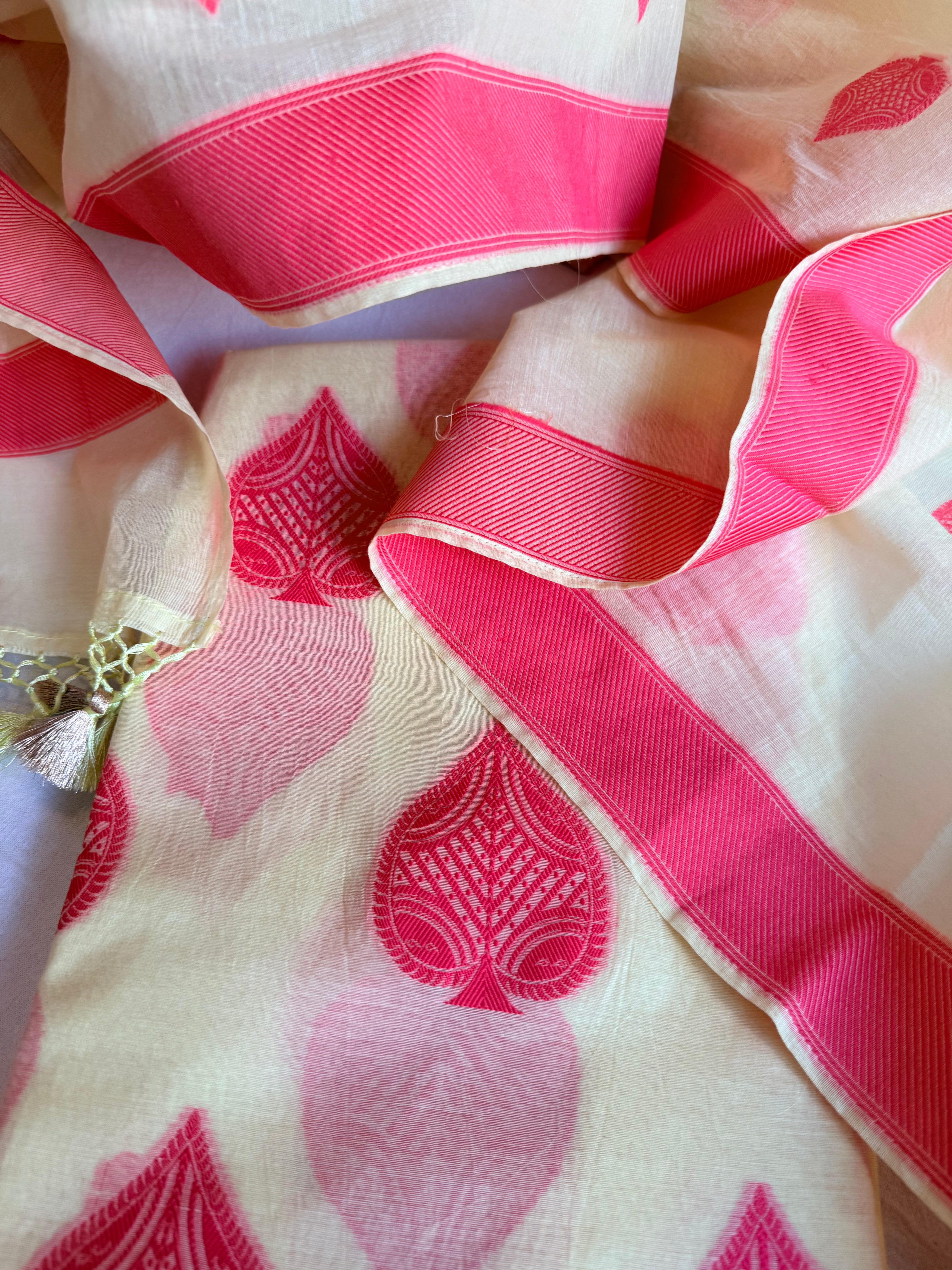 Mother’s Day offer - Handloom cotton paan buti meenakari kadhwa buti suit sets