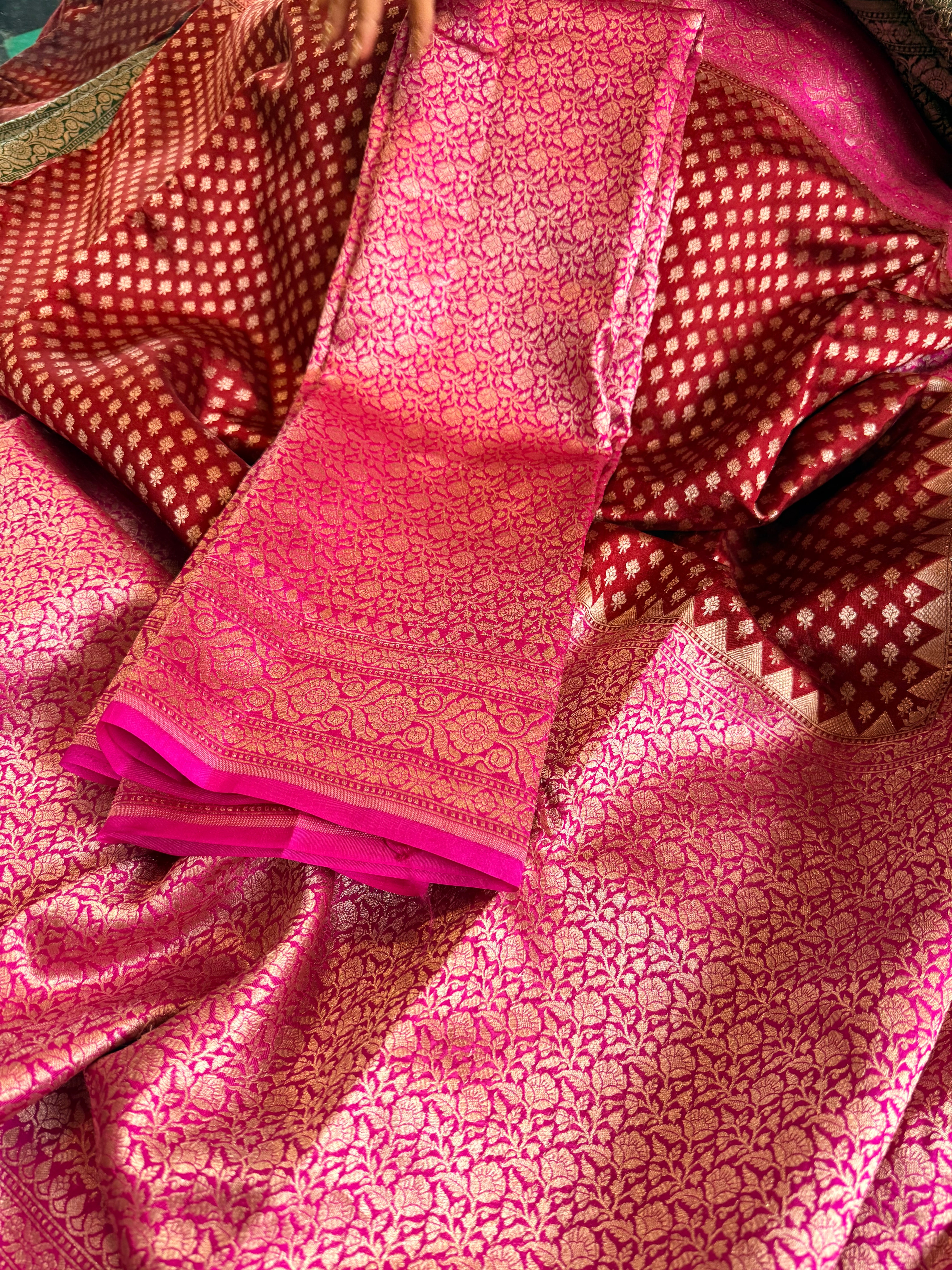 Banarasi gorgette brocade kadhwa weaving saree