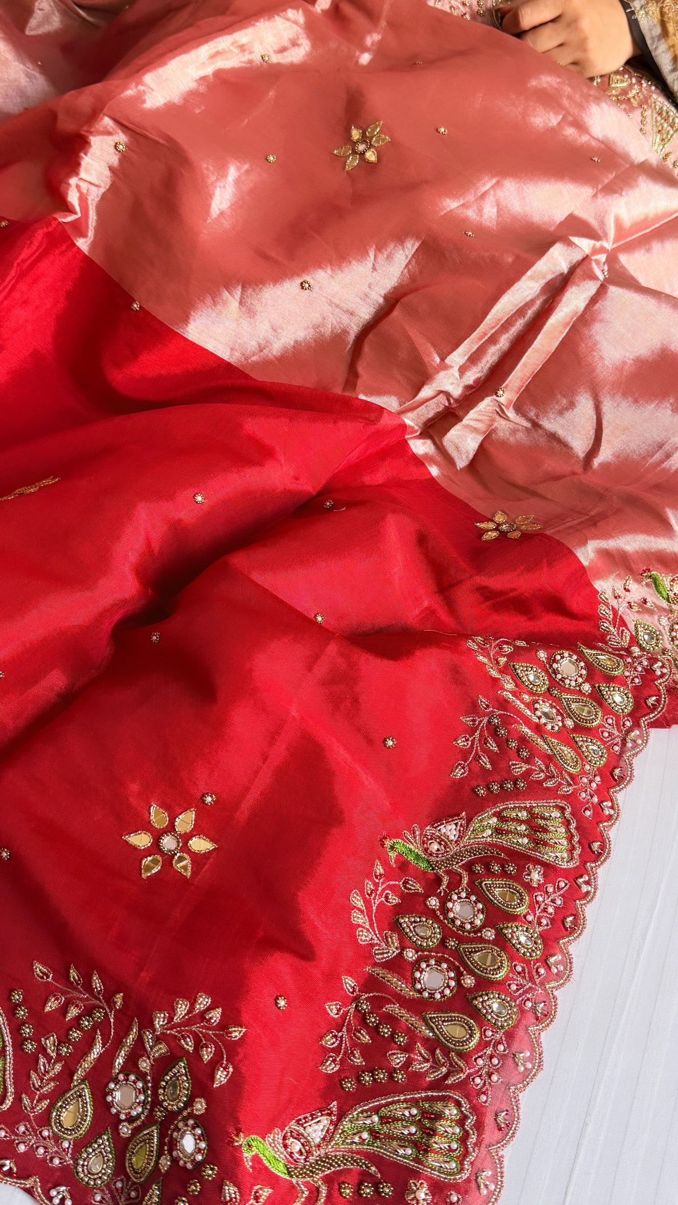 Kanjivaram banarasi tissue silk hand embroidered kadhwa saree with katan silk blouse
