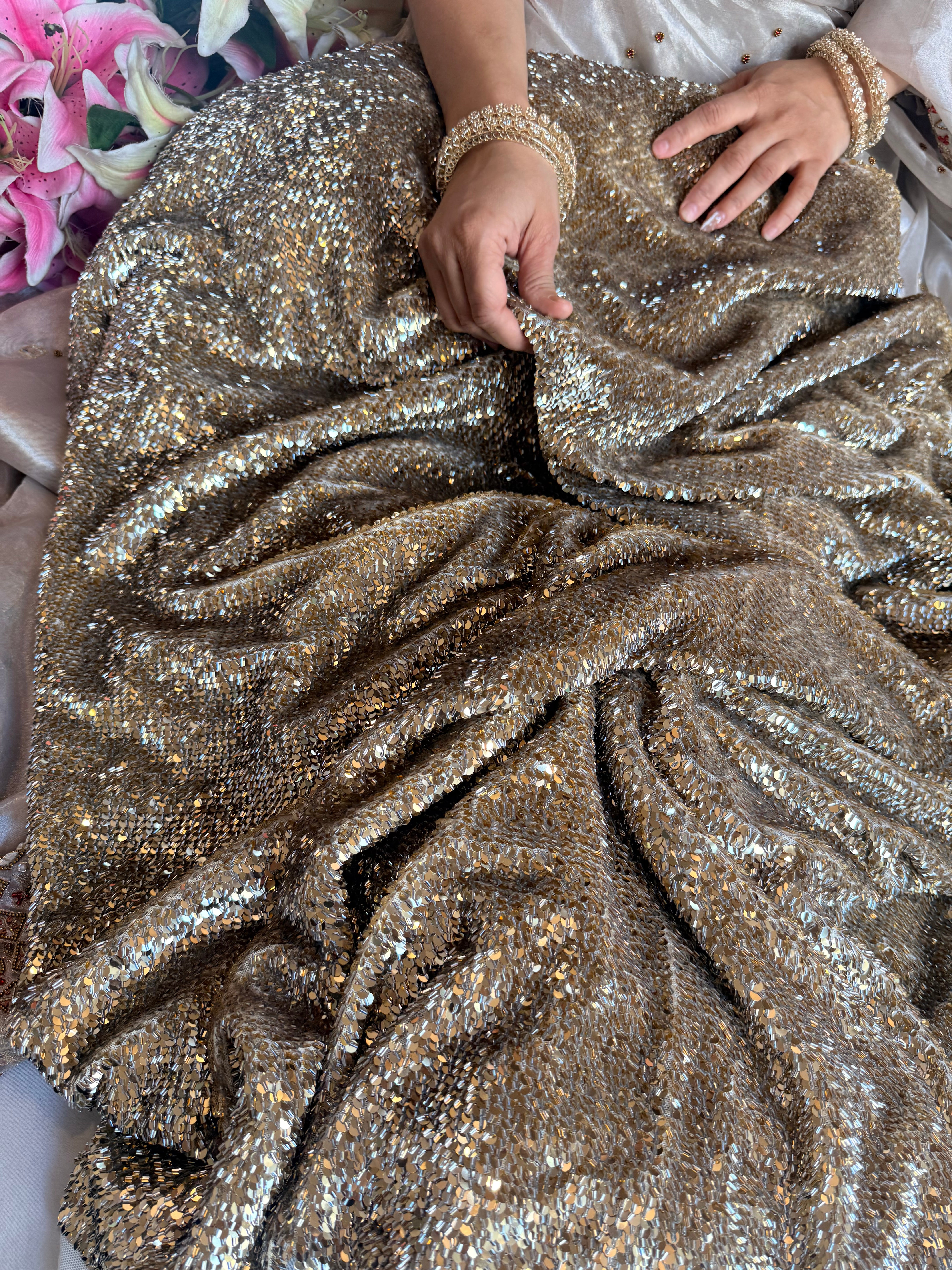 Jhilmil katdana sequin work hand embroidered blouse piece
