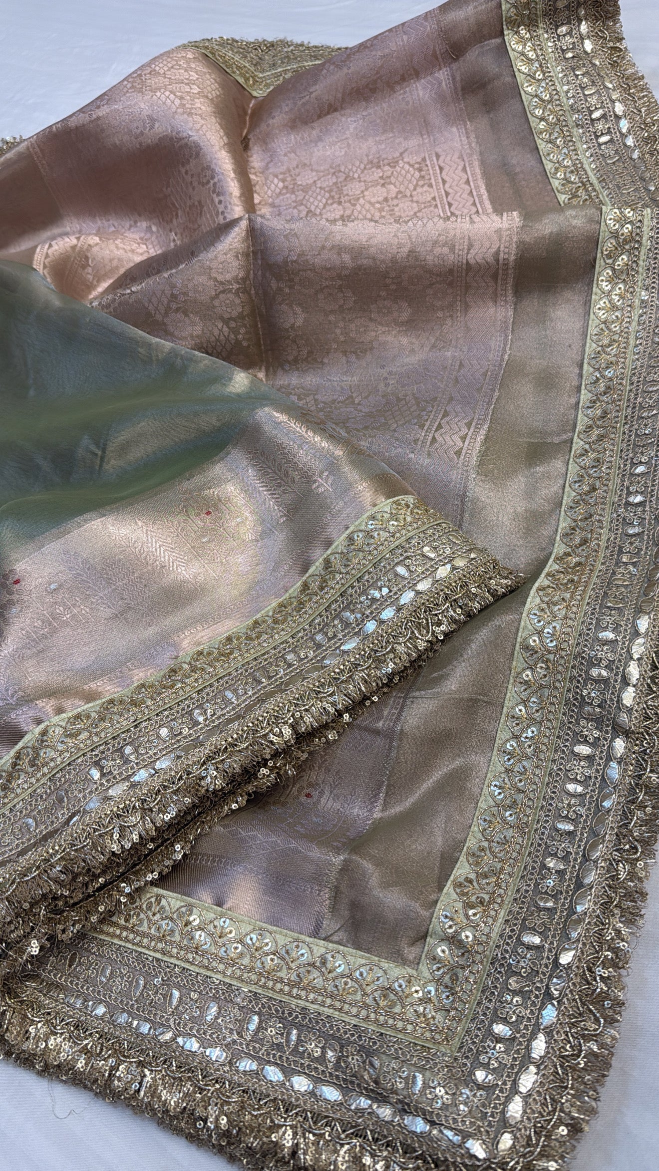 Maharani rang-birangi multicoloured shaded kadhwa tissue silk saree