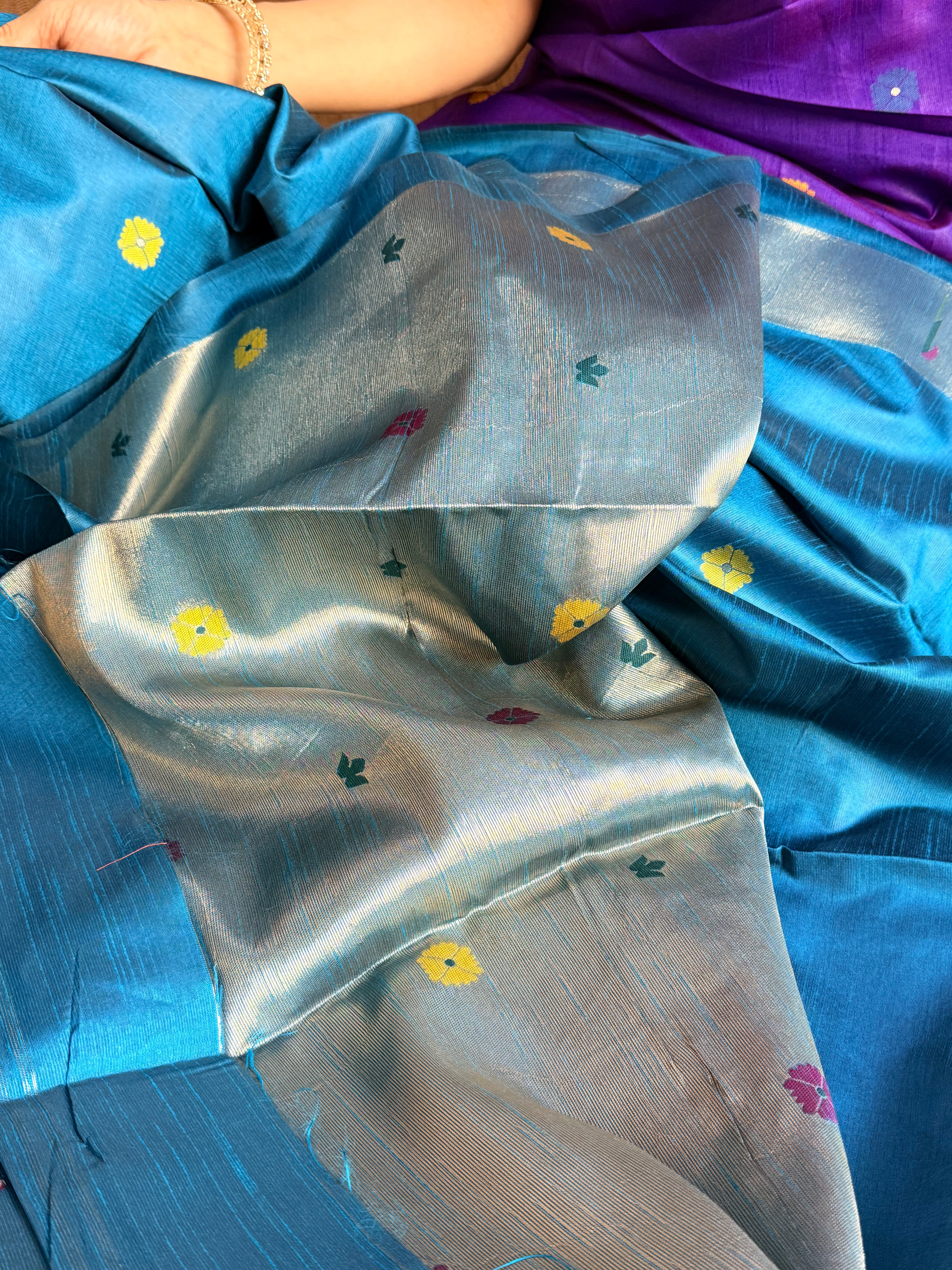 Banarasi chanderi paithani border meenakari saree