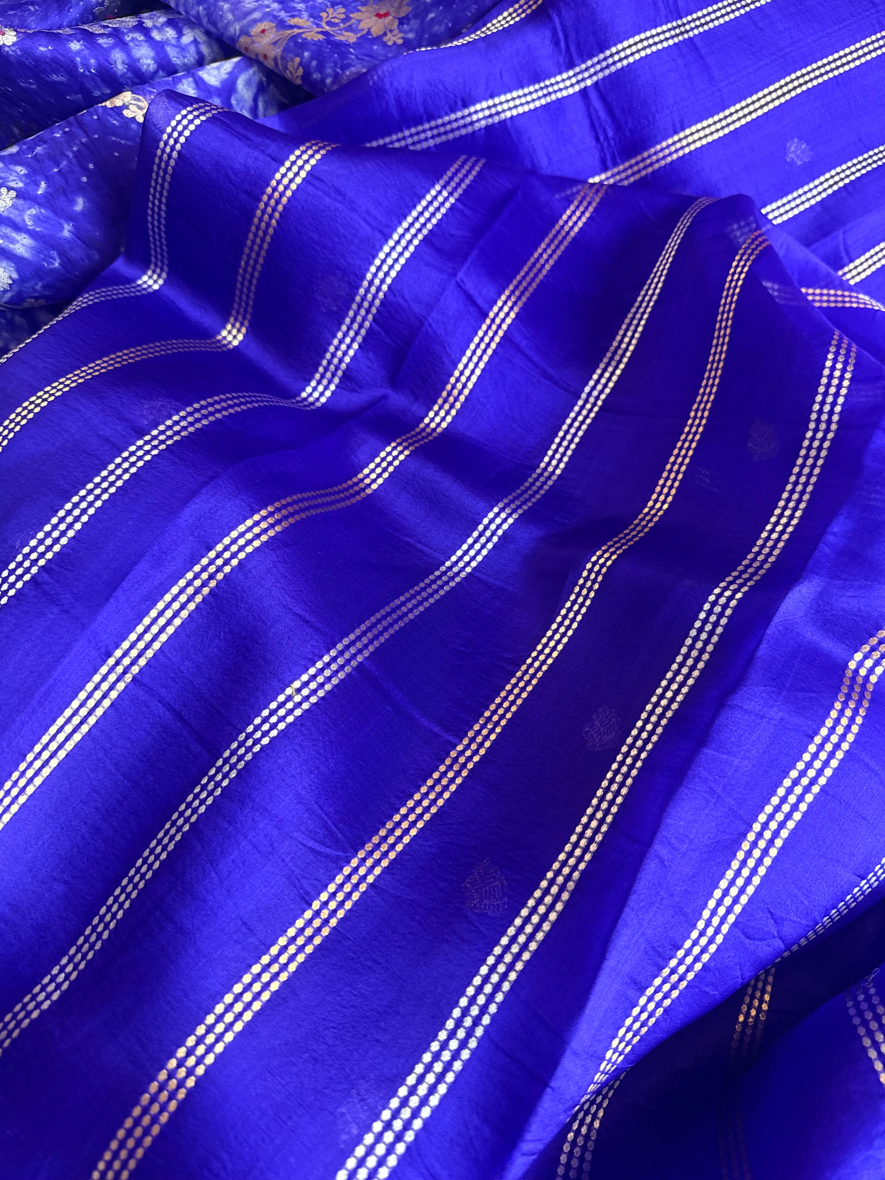 Shibori edit - Banarasi kora silk kadhwa buti shibori hand dyed saree