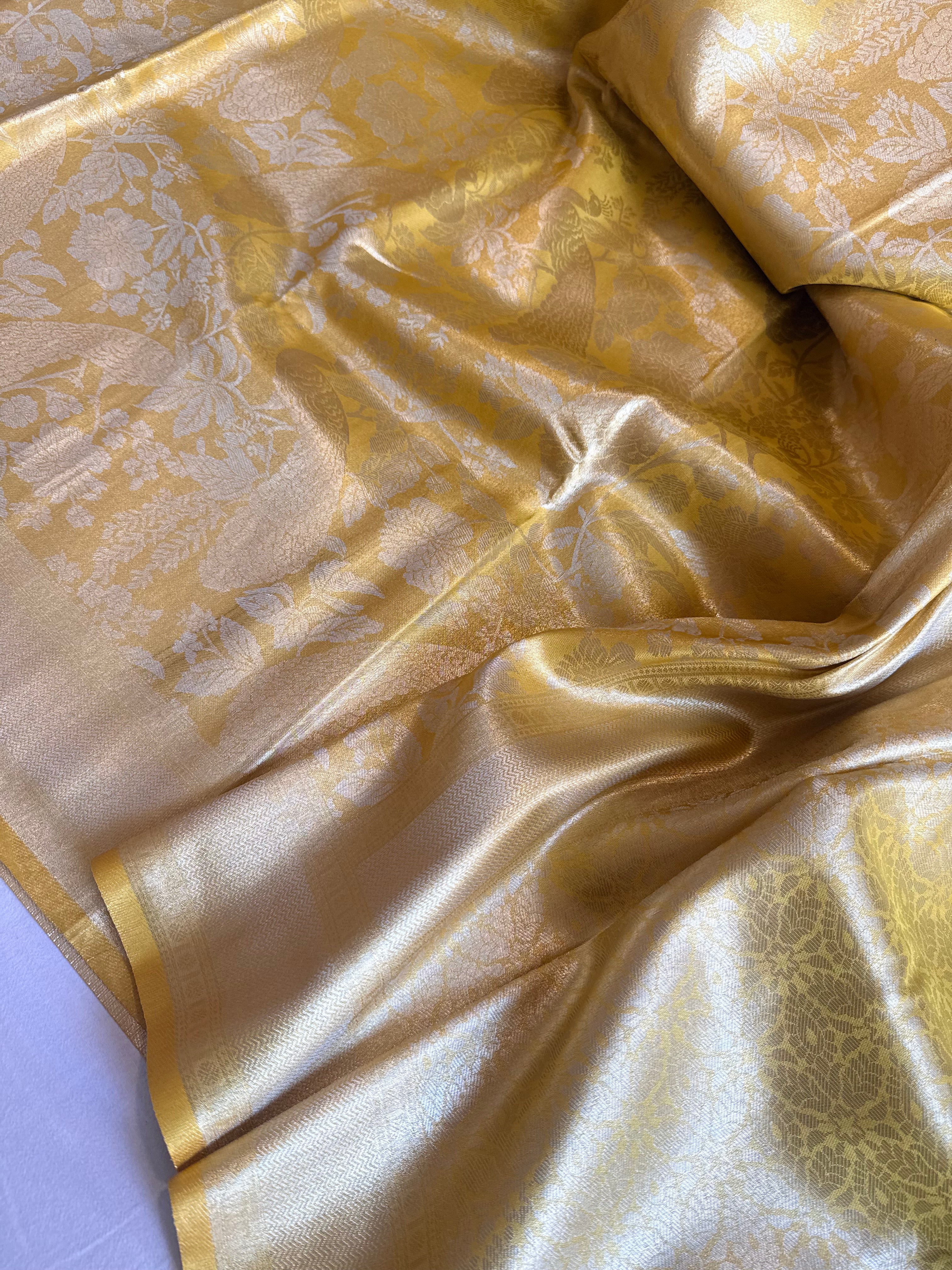 Kanjivaram inspired - Butter gold tissue brocade kadhwa weaving saree