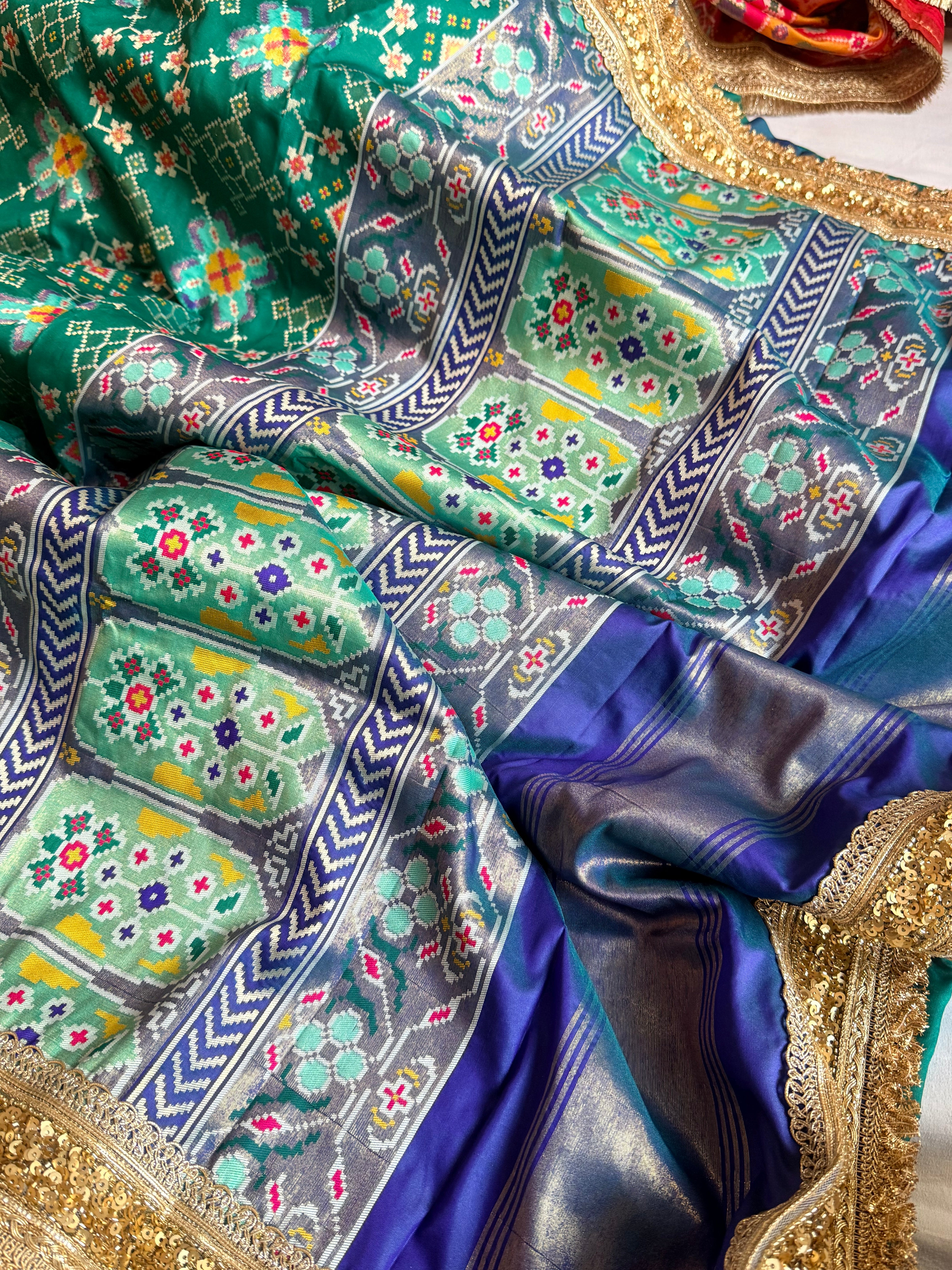 Banarasi patola weaving silk meenakari weaving saree