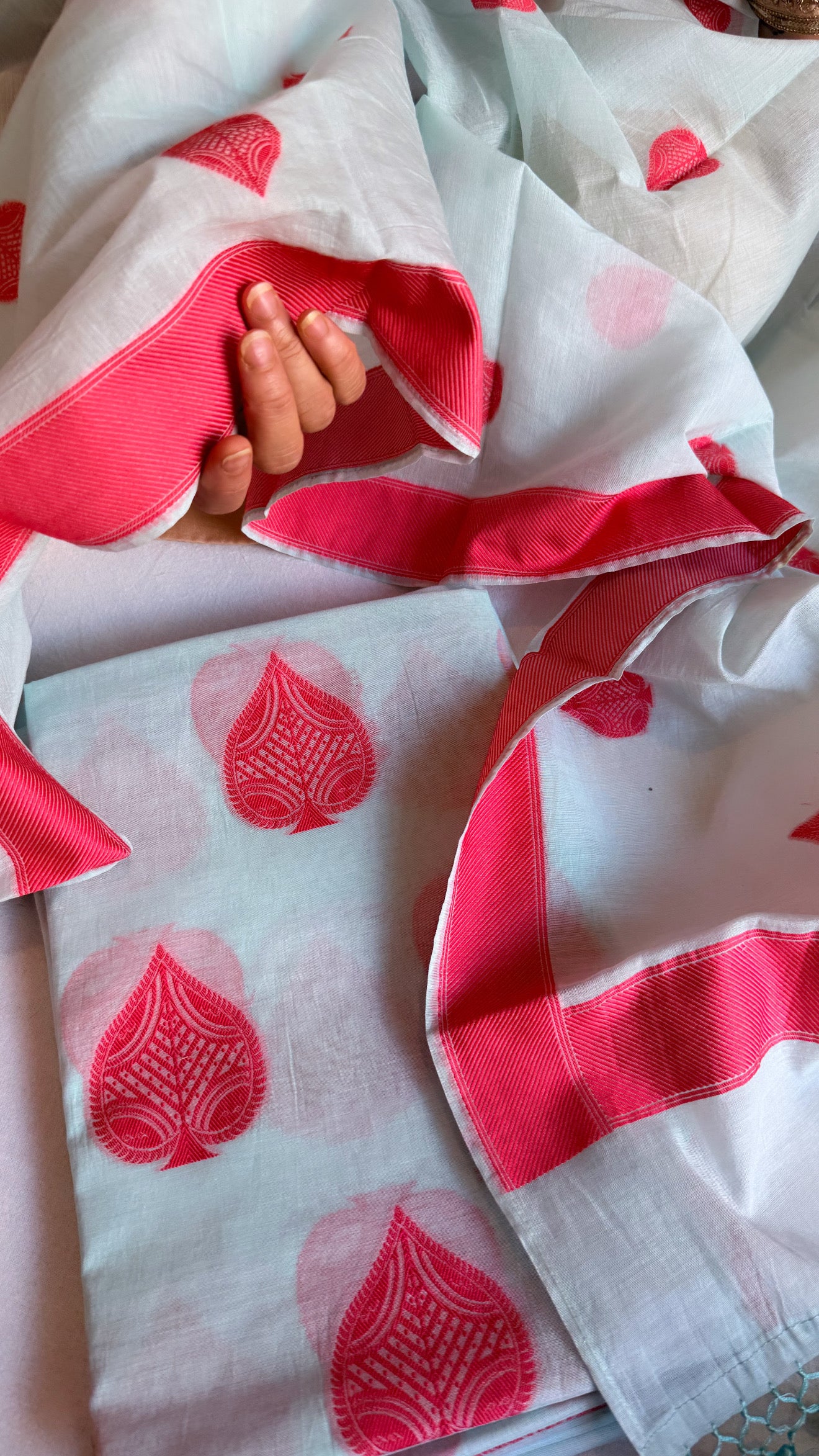 Mother’s Day offer - Handloom cotton paan buti meenakari kadhwa buti suit sets