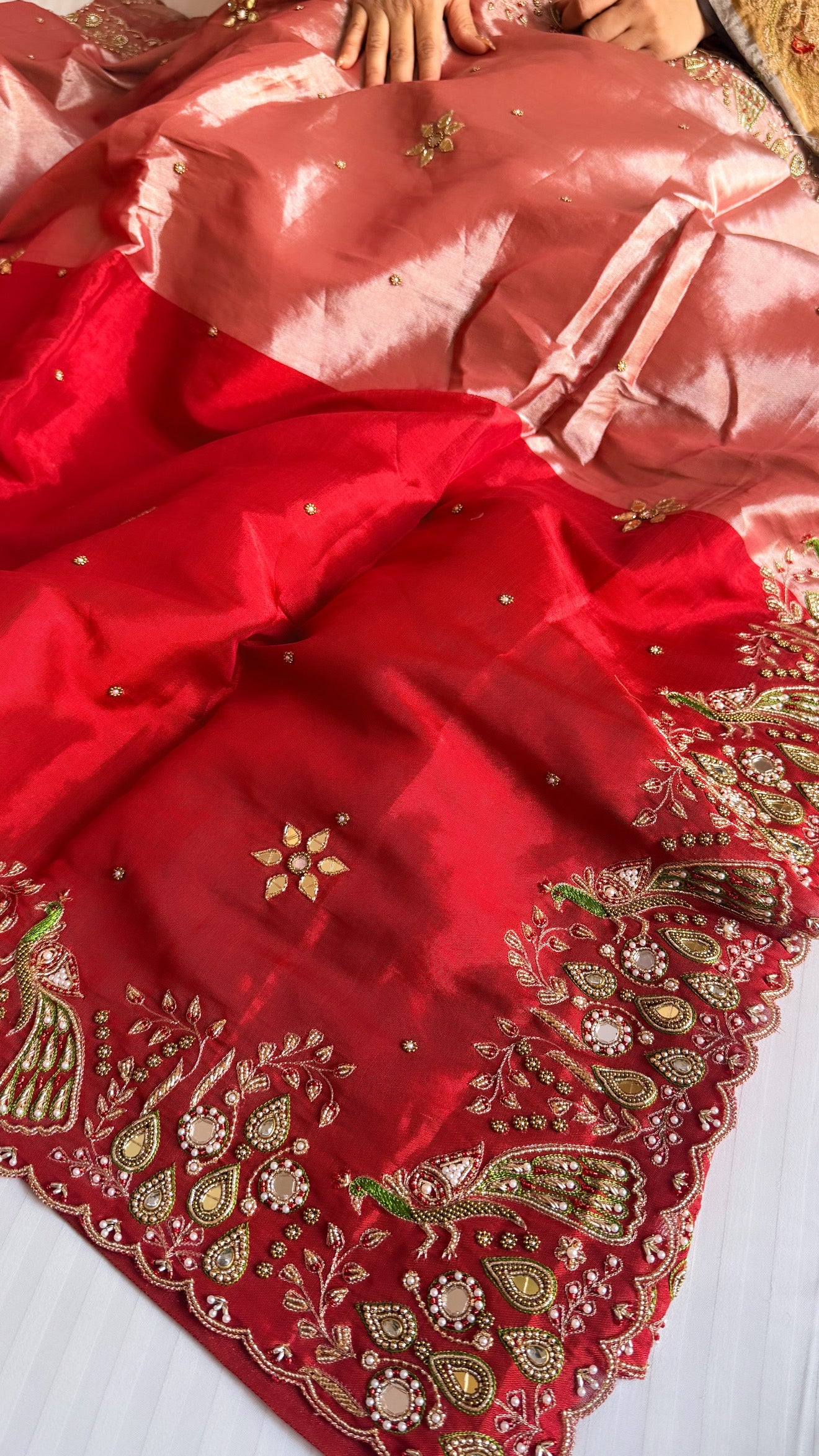 Kanjivaram banarasi tissue silk hand embroidered kadhwa saree with katan silk blouse
