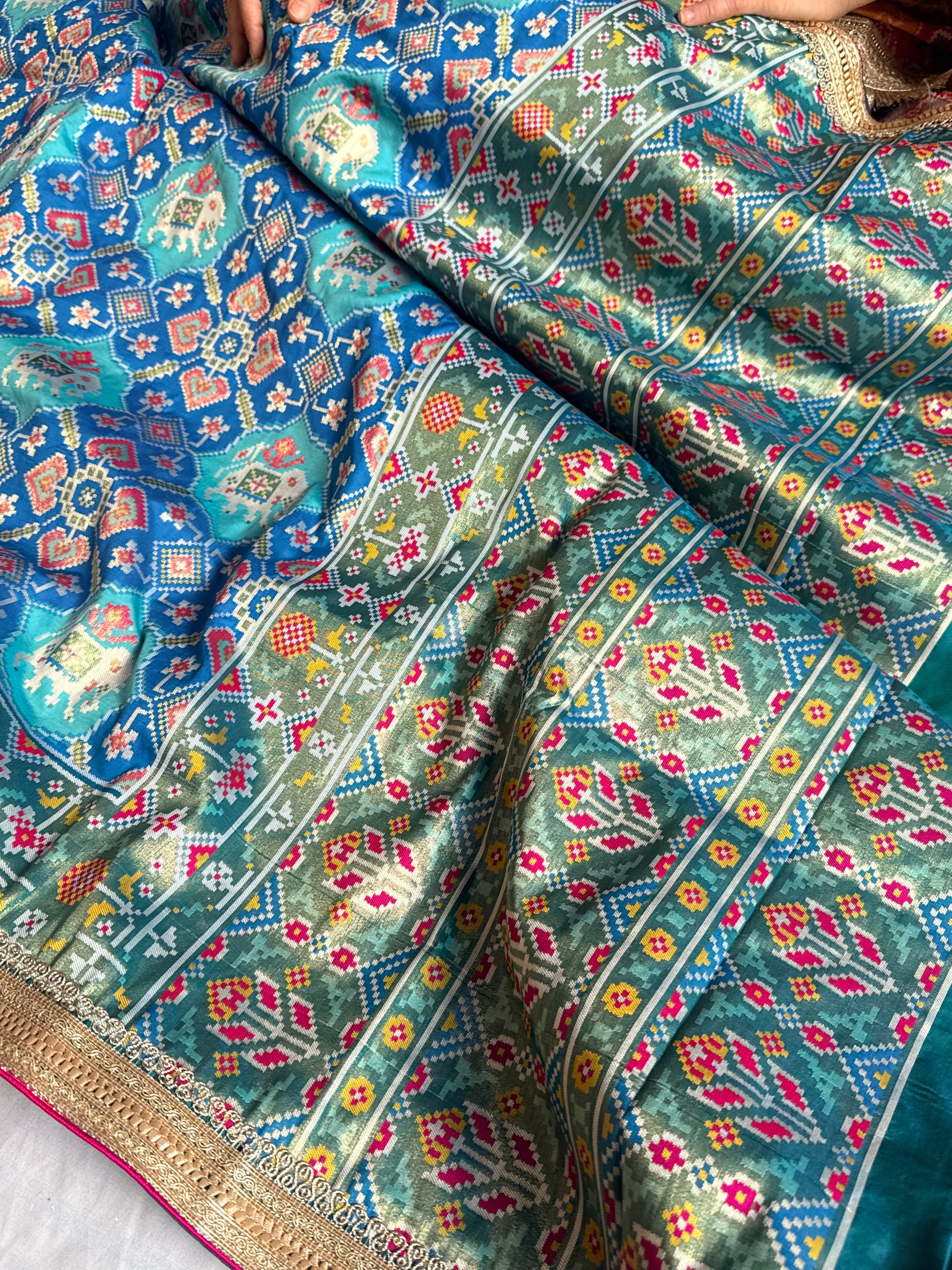 Banarasi patola weaving silk meenakari weaving saree