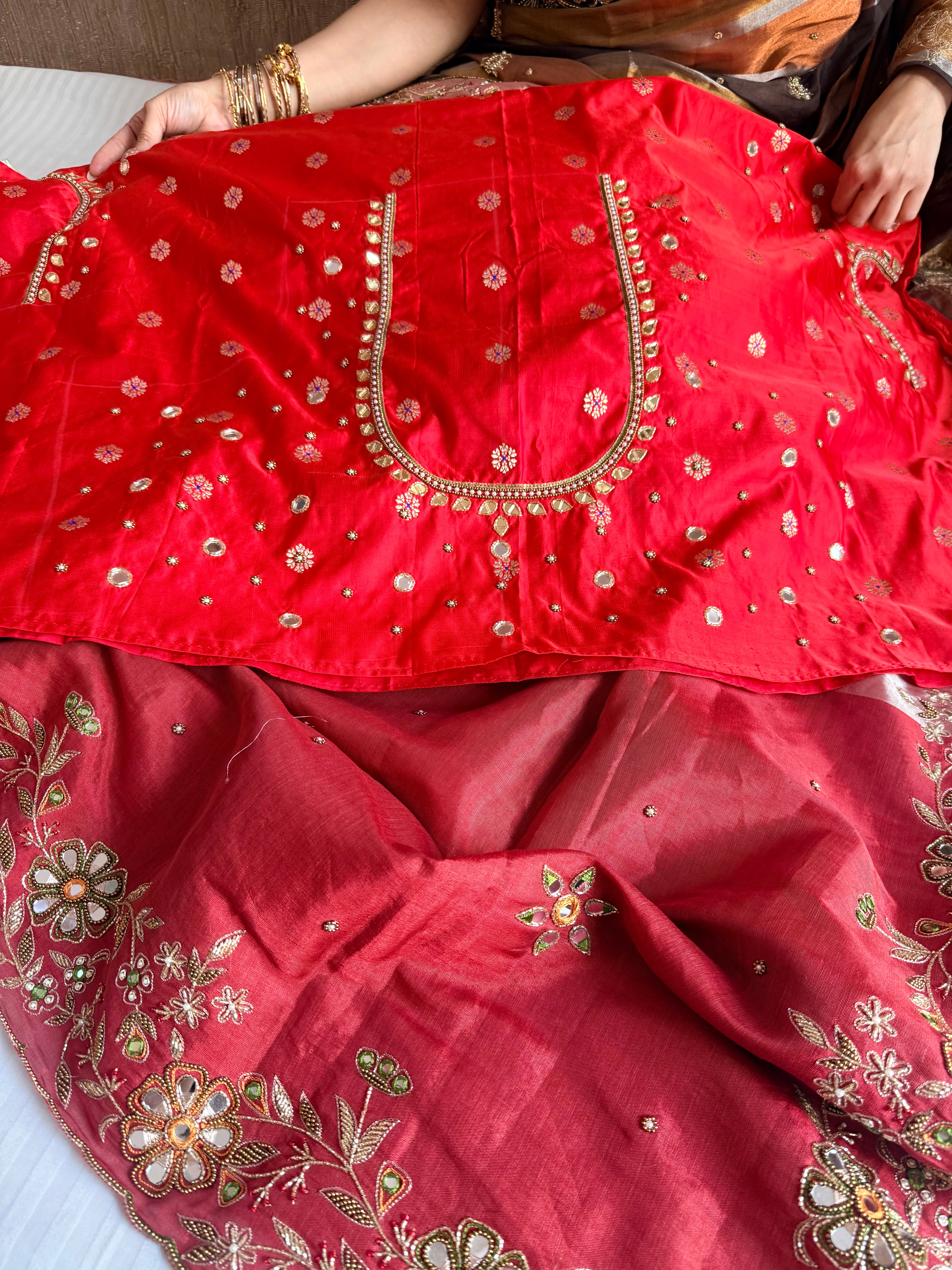 Kanjivaram banarasi tissue silk hand embroidered kadhwa saree with katan silk blouse