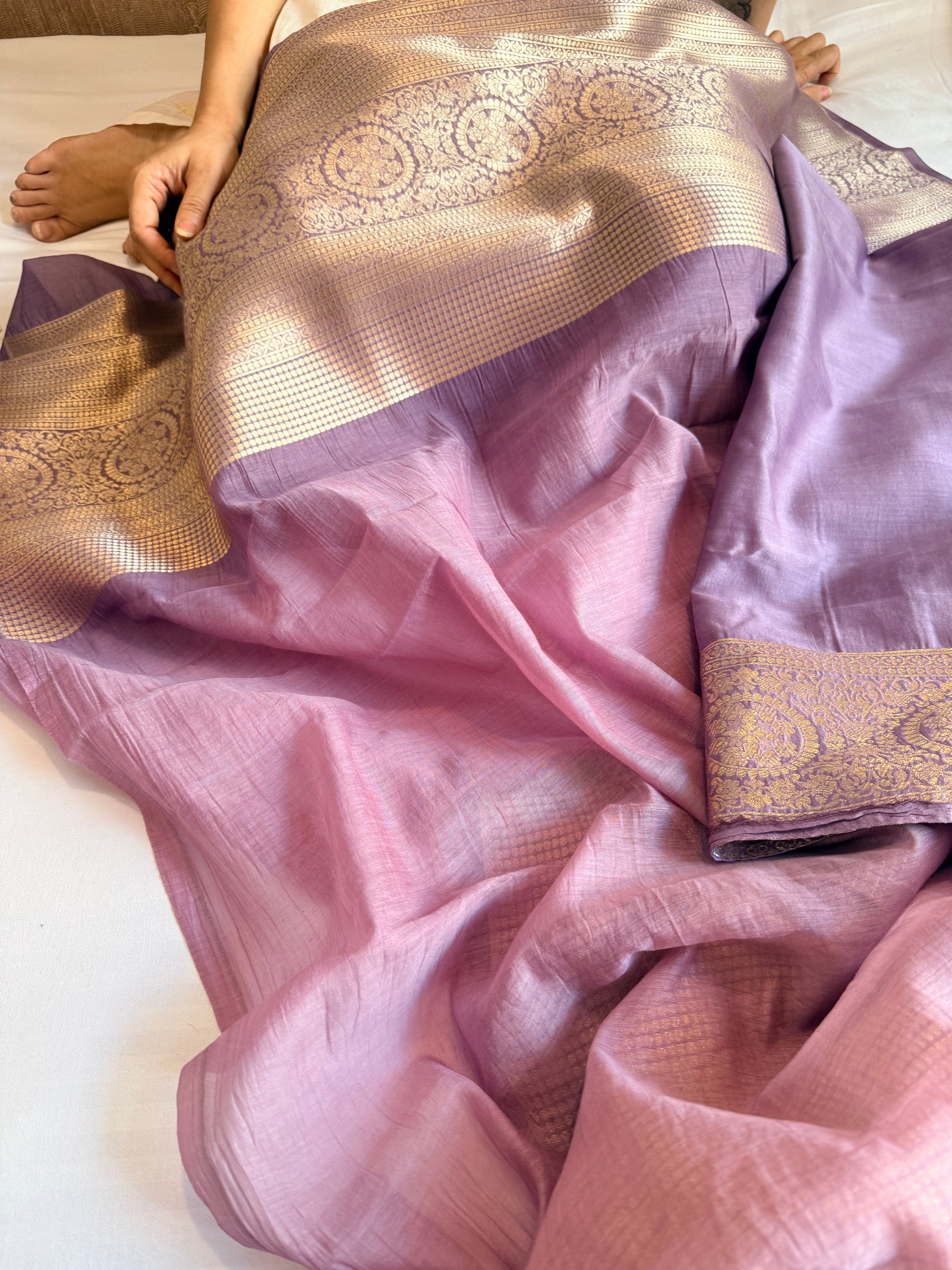 Mul cotton brocade banarasi kurta and bottom banarasi weaving co-ord set