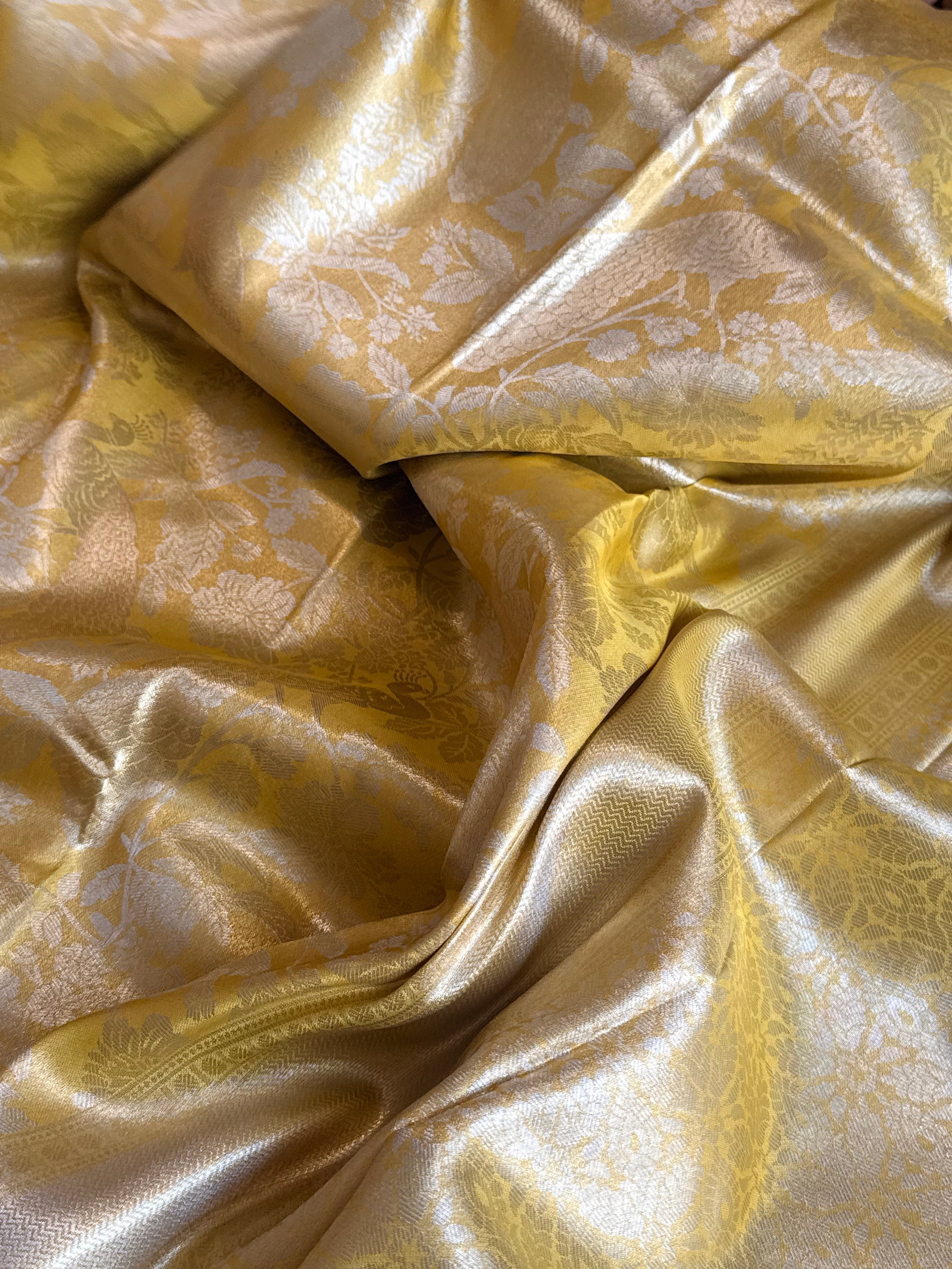 Kanjivaram inspired - Butter gold tissue brocade kadhwa weaving saree