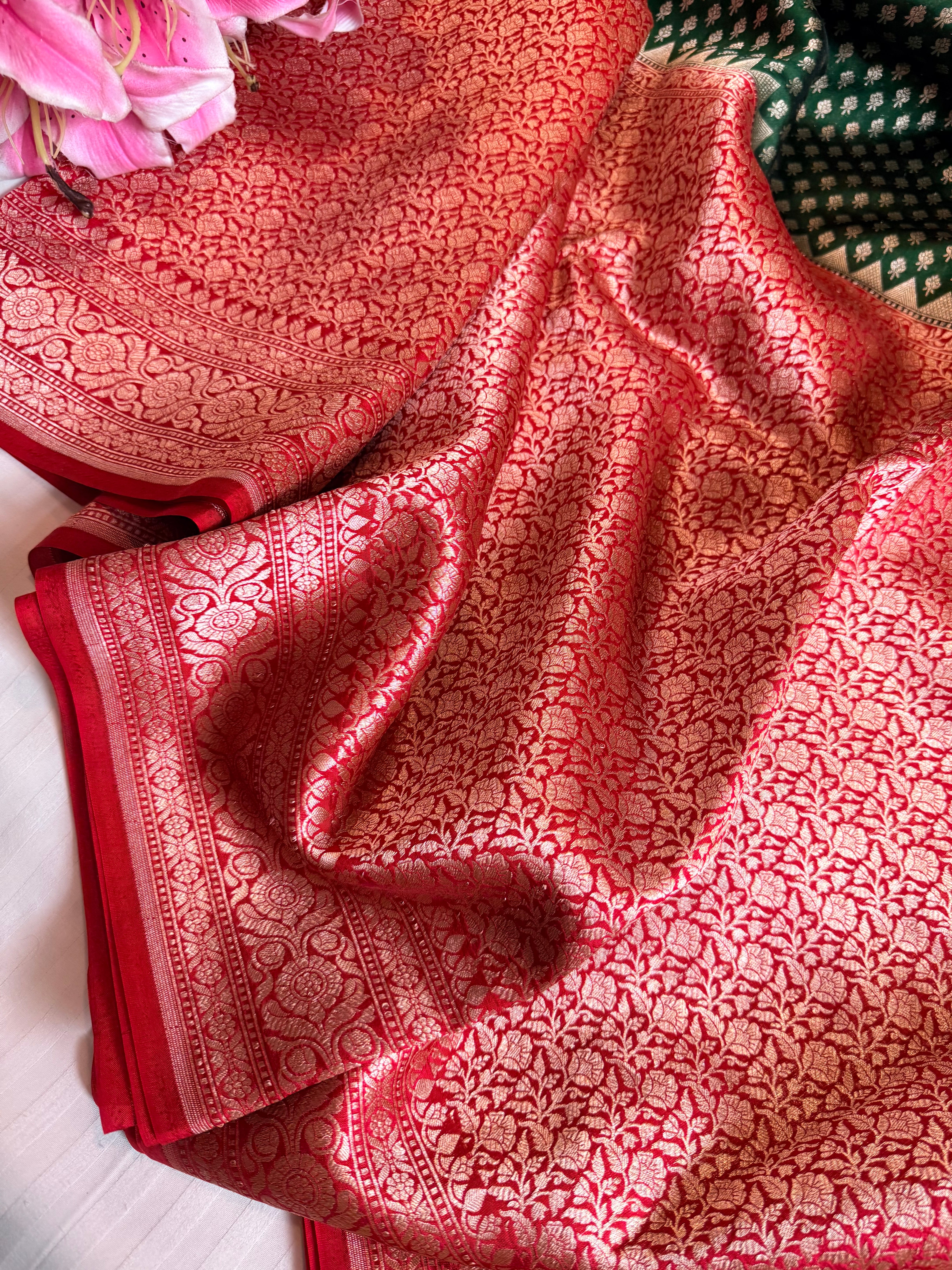 Banarasi gorgette brocade kadhwa weaving saree