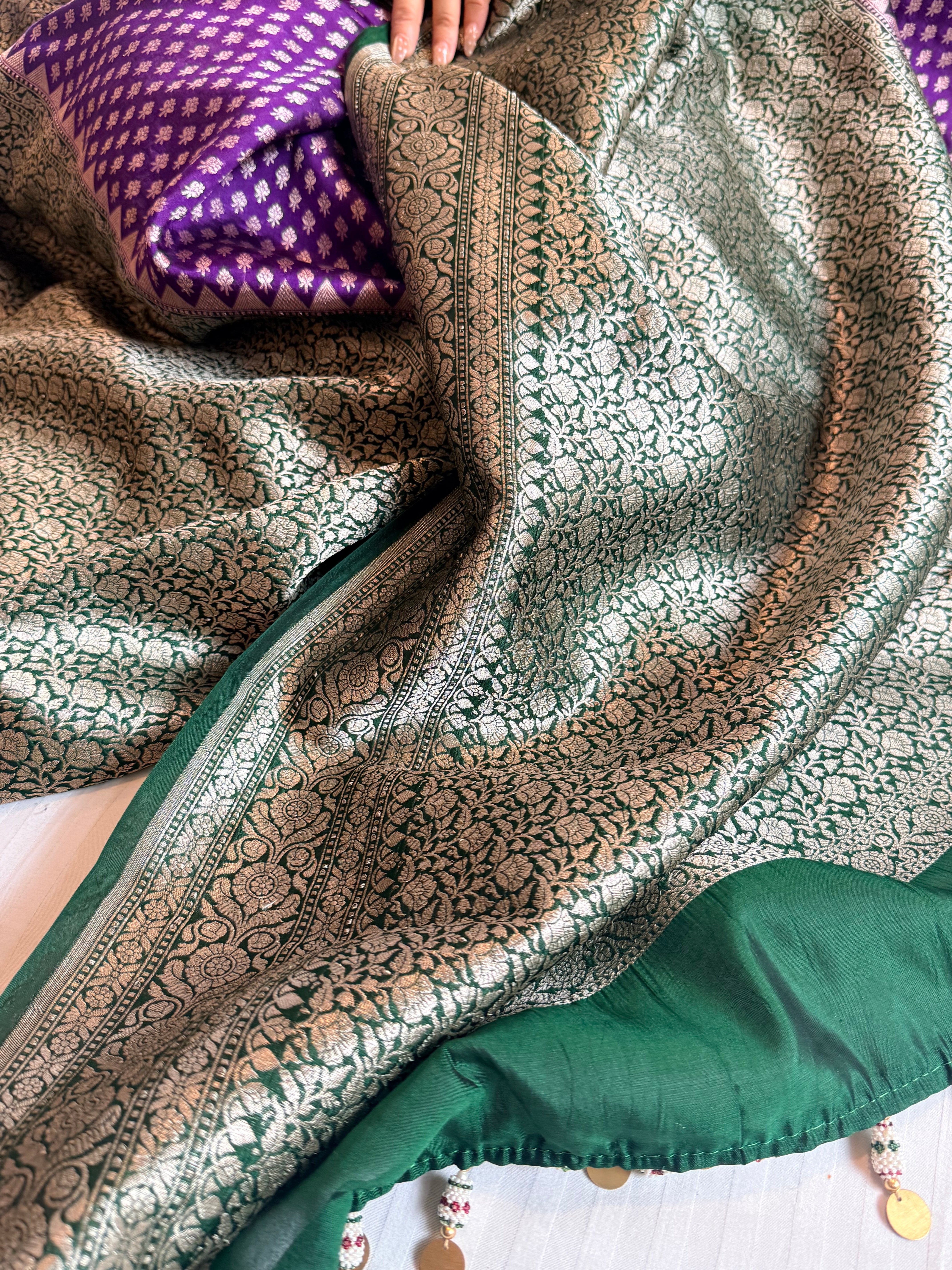 Banarasi gorgette brocade kadhwa weaving saree