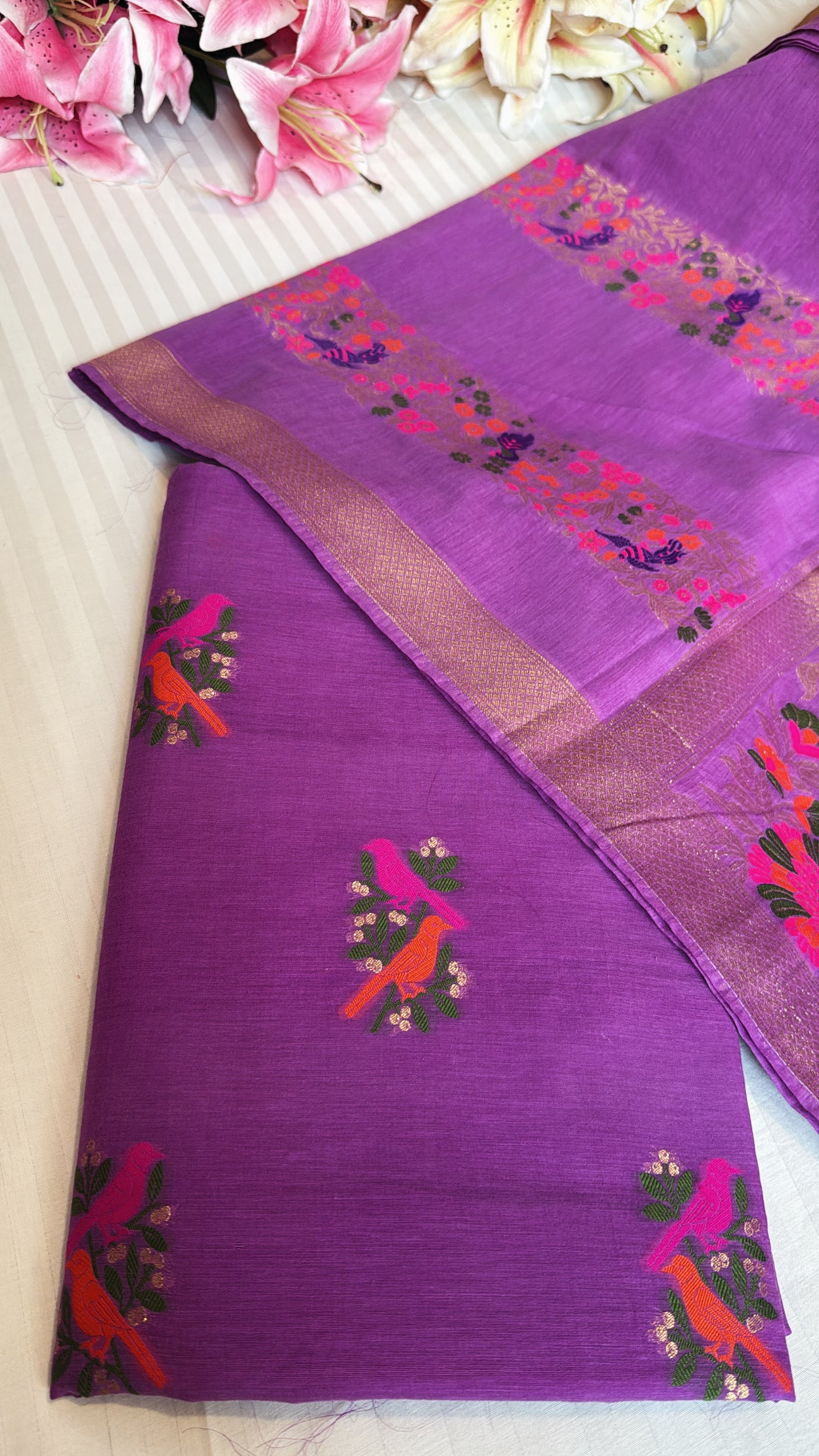 Banarasi cotton silk meenakari kadhwa suit set