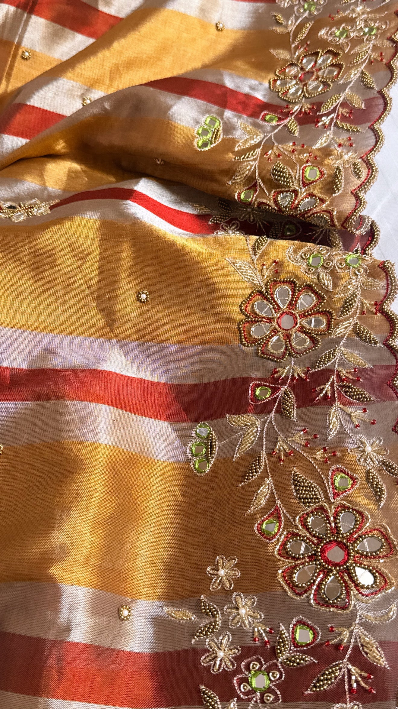 Kanjivaram banarasi tissue silk hand embroidered kadhwa saree with katan silk blouse